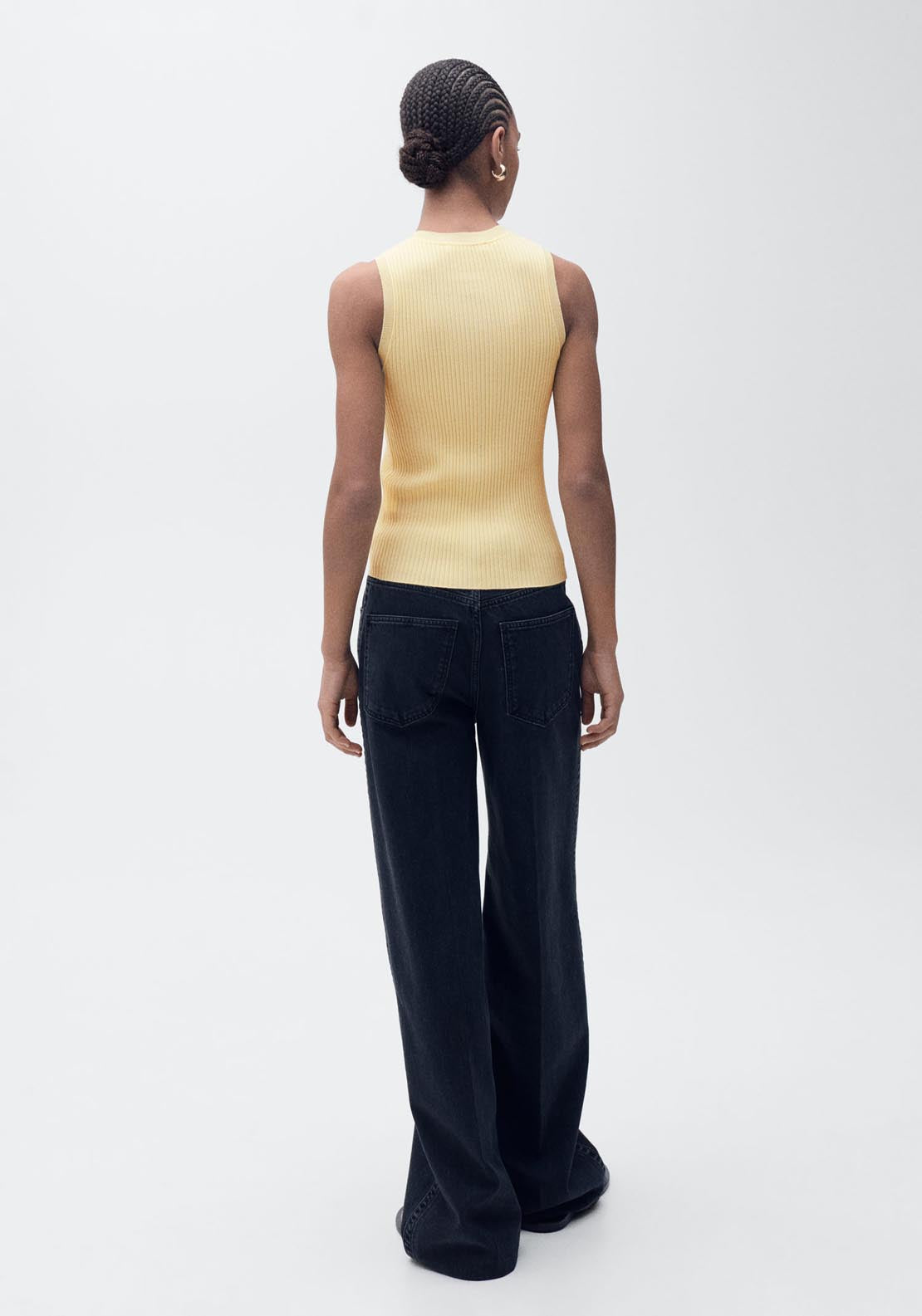 Mango Ribbed Knit Top - Light/pastel Yellow 2 Shaws Department Stores