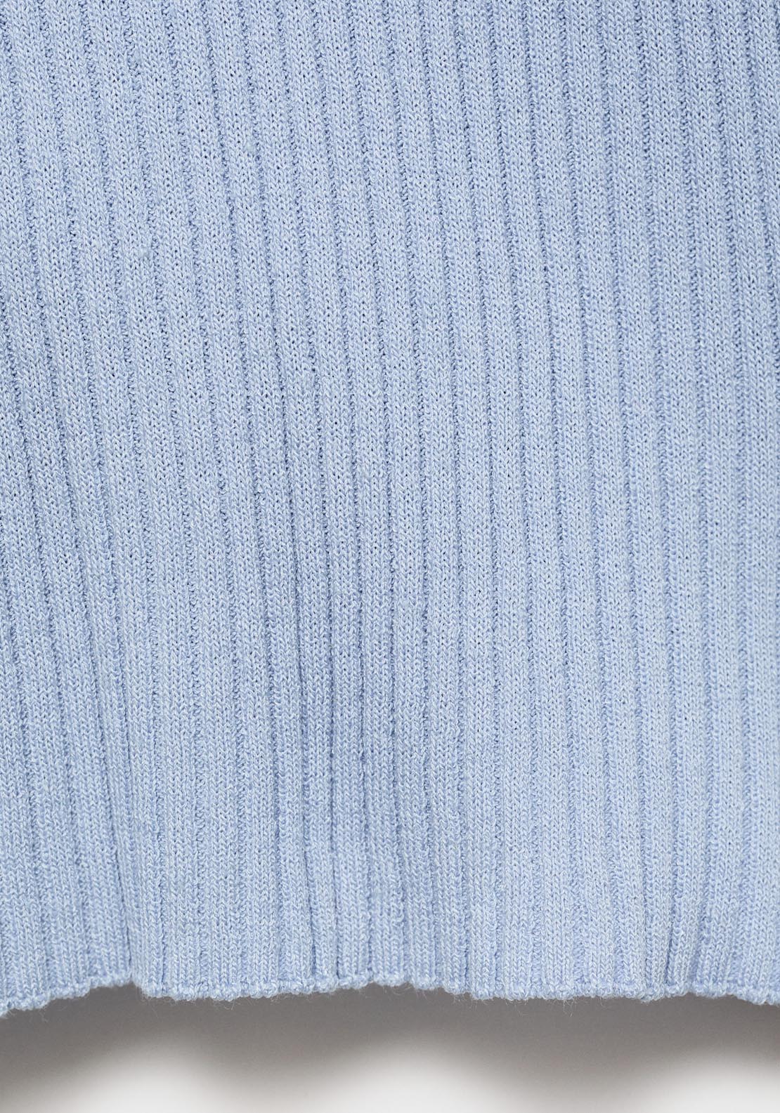 Mango Ribbed Knit Top - Light/pastel Blue 8 Shaws Department Stores
