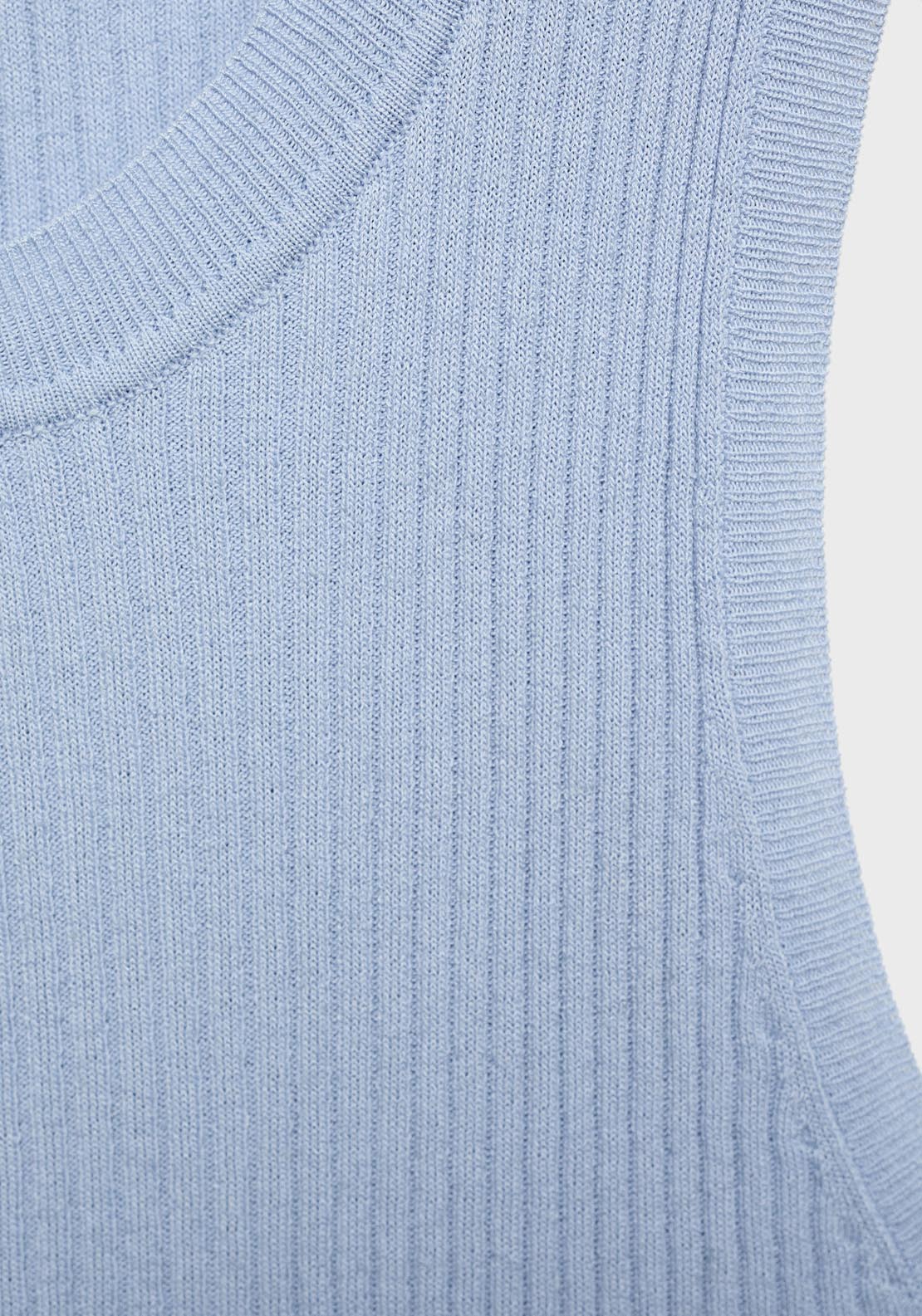 Mango Ribbed Knit Top - Light/pastel Blue 5 Shaws Department Stores
