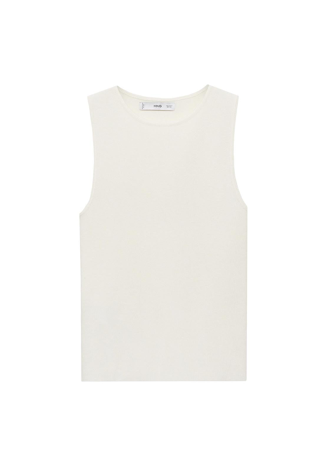 Mango Sleeveless fitted knit top - Light Beige 9 Shaws Department Stores