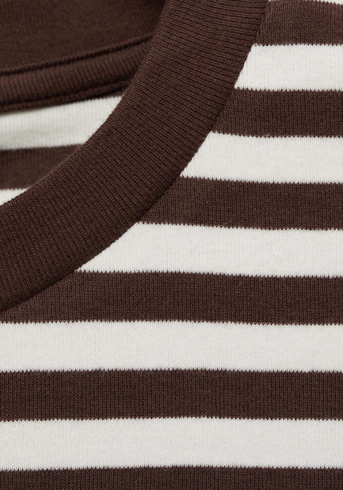 Mango Striped Short Sleeved T-Shirt - Brown 4 Shaws Department Stores