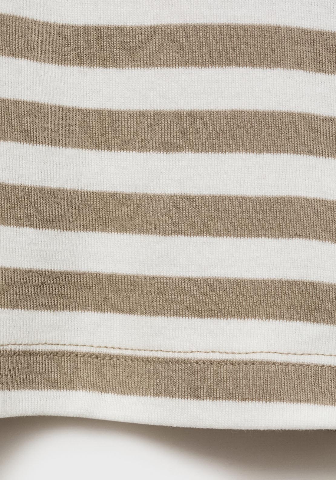 Mango Striped Short Sleeved T-Shirt - Beige/khaki 8 Shaws Department Stores