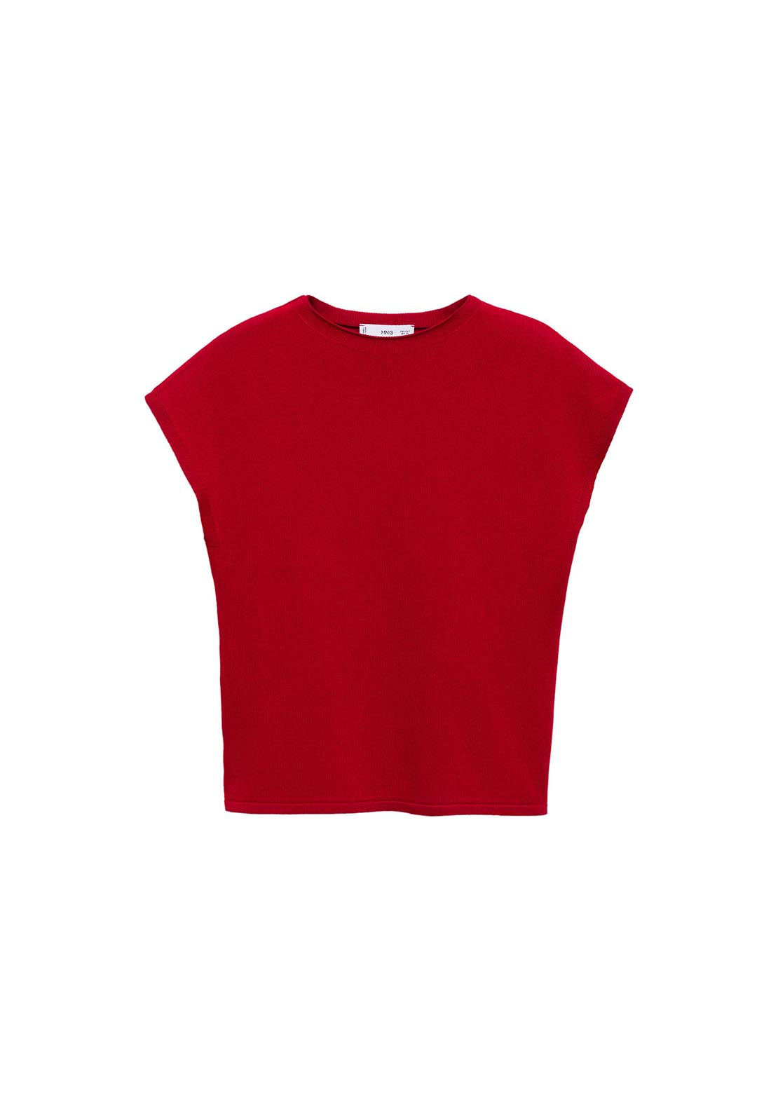 Mango Sleeveless fine knit sweater - Red 8 Shaws Department Stores