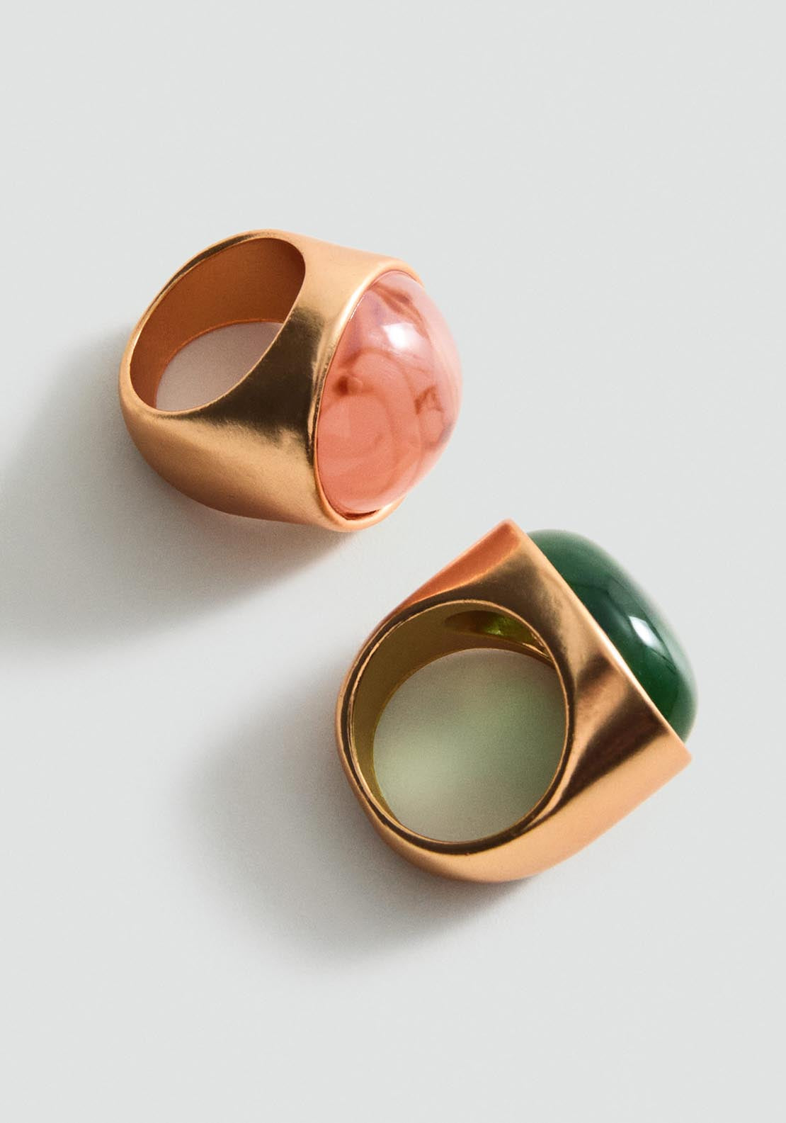 Mango Set of 2 combined resin rings - Gold 2 Shaws Department Stores