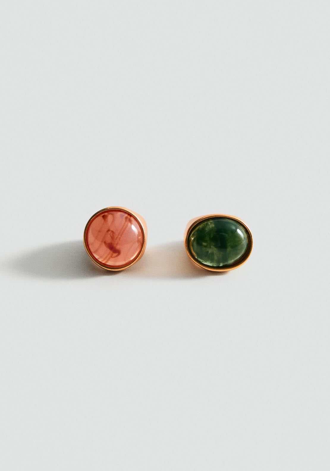 Mango Set of 2 combined resin rings - Gold 1 Shaws Department Stores