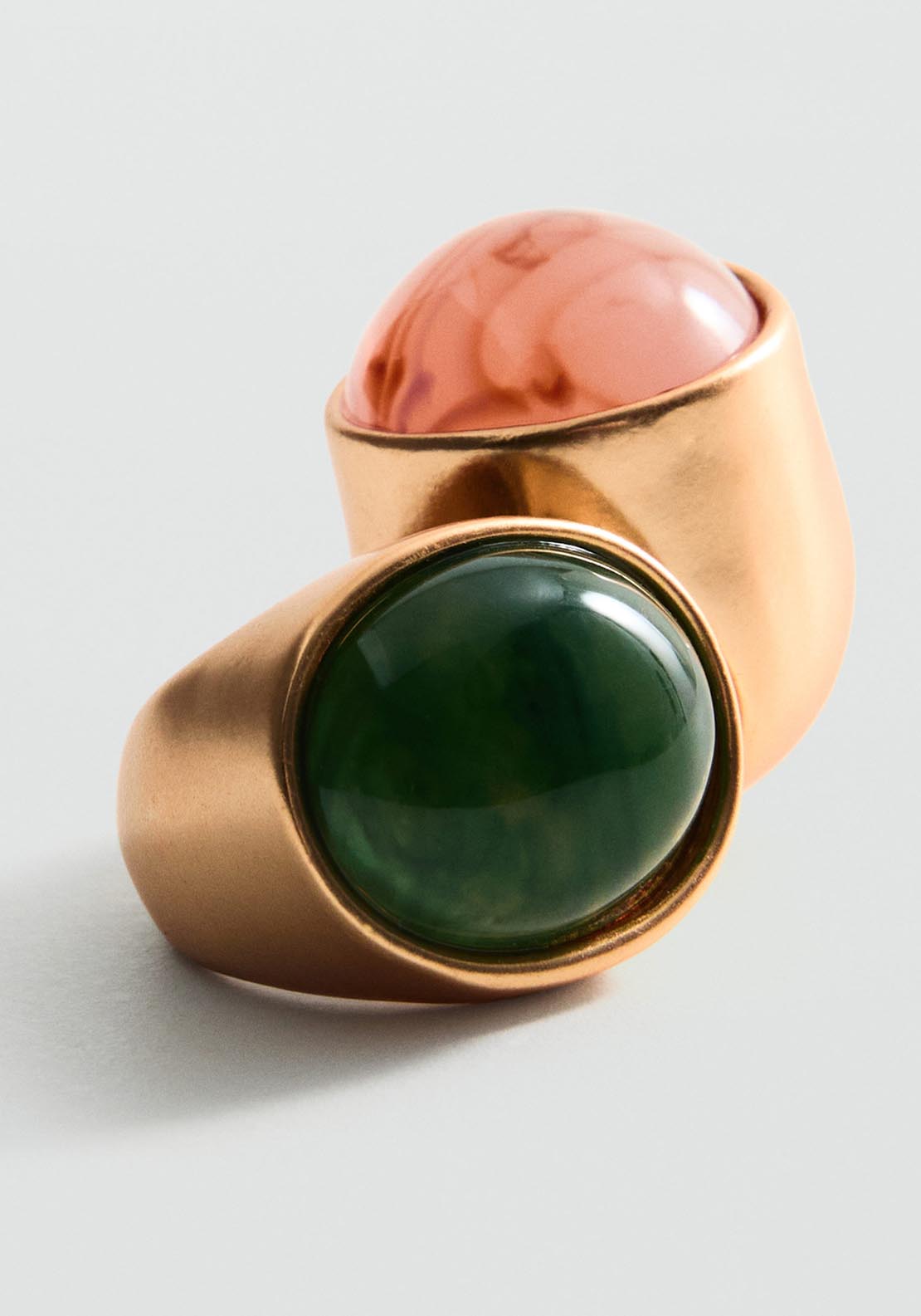 Mango Set of 2 combined resin rings - Gold 3 Shaws Department Stores