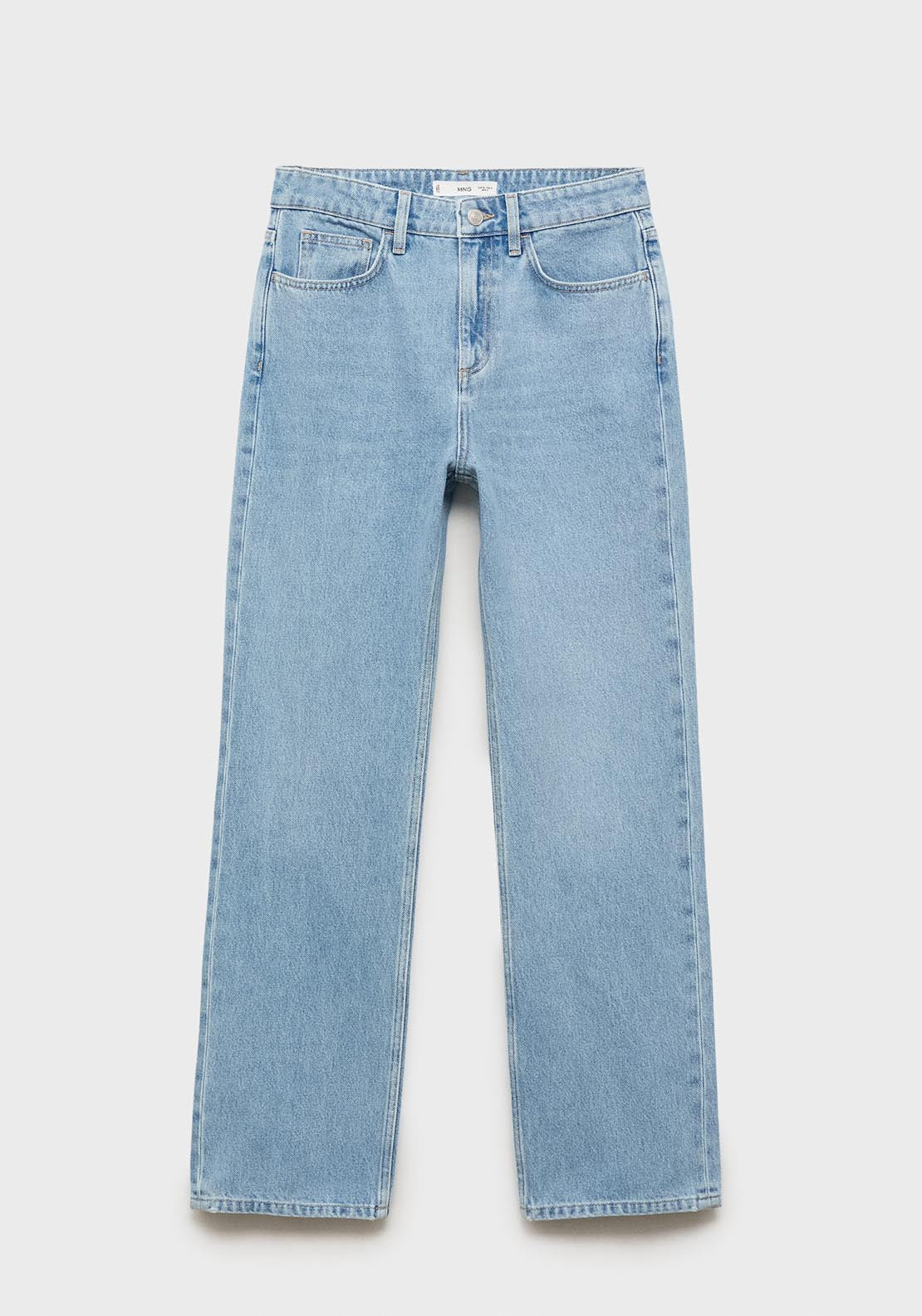 Mango Matilda medium-rise straight-fit jeans - Open Blue 2 Shaws Department Stores