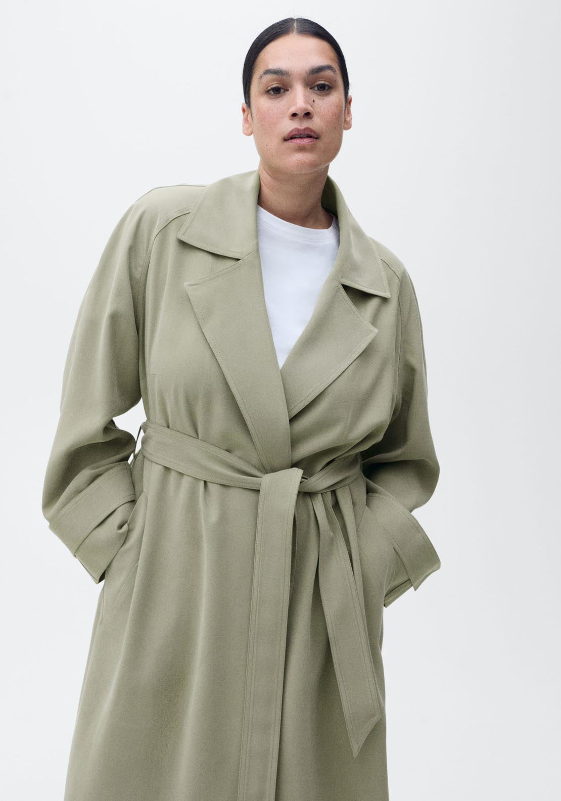Mango Trench Coat - Light/pastel Gray 21 Shaws Department Stores