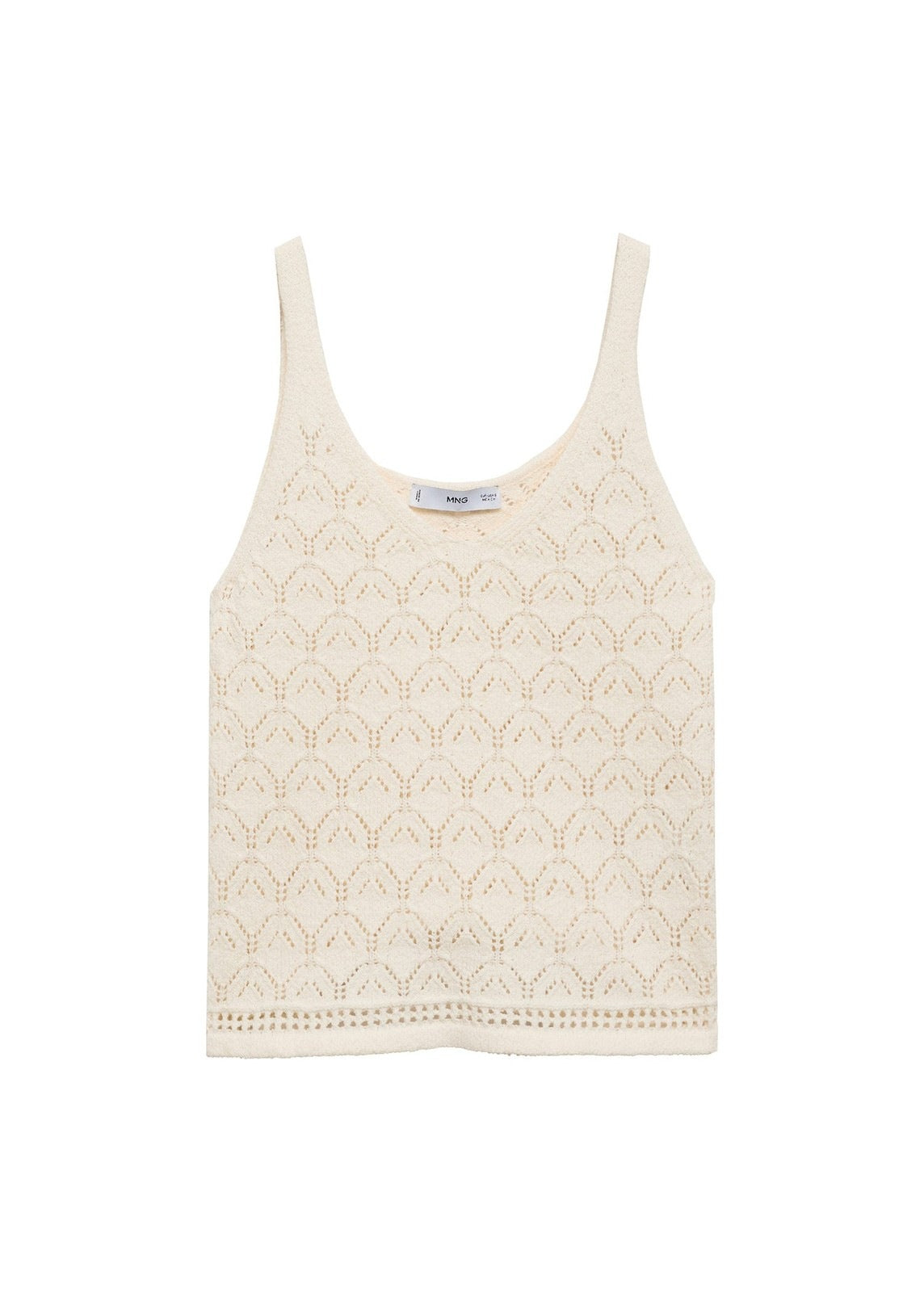 Mango Openwork details knit top - Light Beige 8 Shaws Department Stores