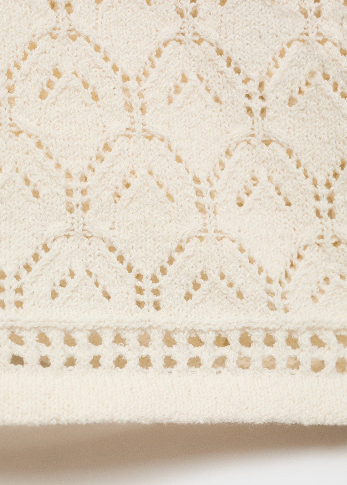Mango Openwork details knit top - Light Beige 9 Shaws Department Stores