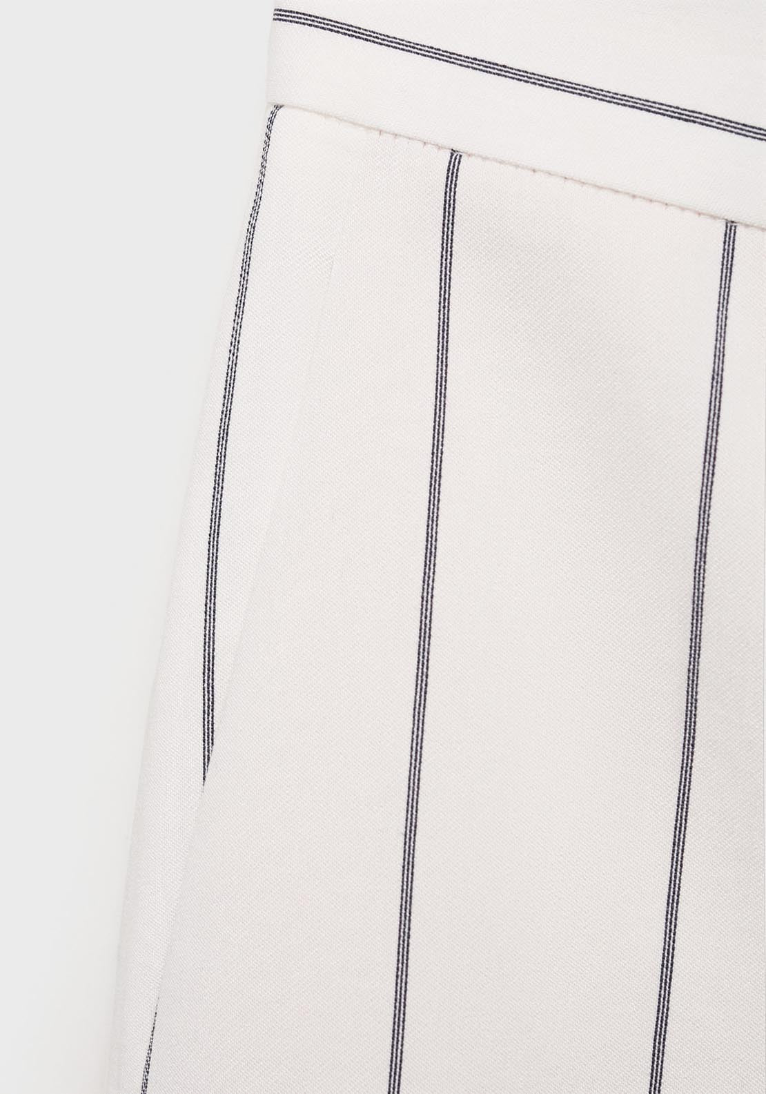 Mango Striped Suit Trousers - White 9 Shaws Department Stores