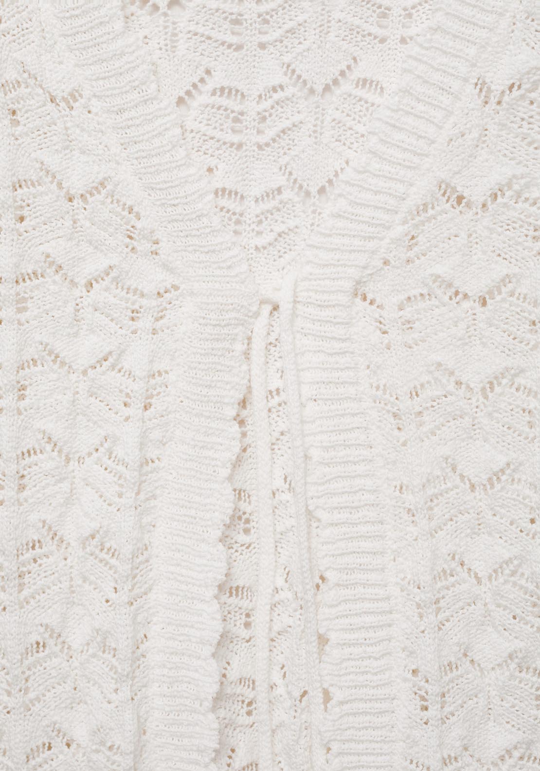 Mango Crochet Cardigan With Bow Closure - White 6 Shaws Department Stores