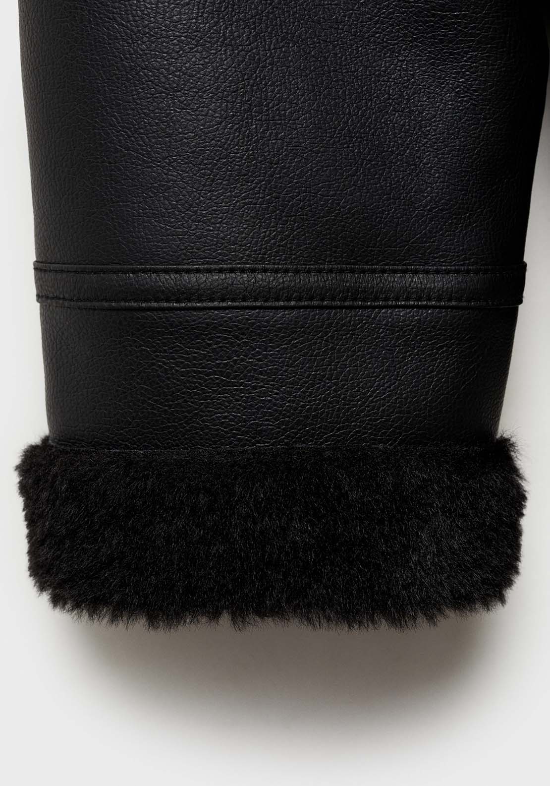 Mango Jacket with shearling-effect lining - Black 6 Shaws Department Stores