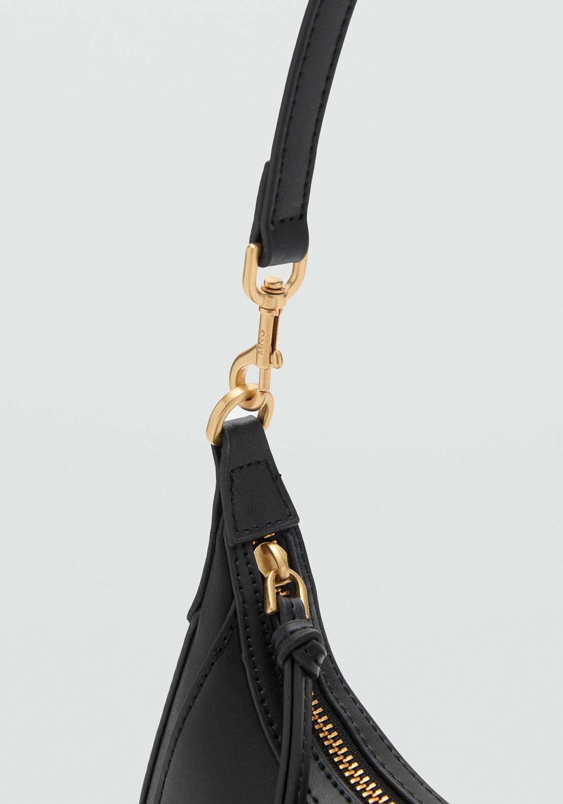 Mango Leather-effect crossbody bag - Black 2 Shaws Department Stores