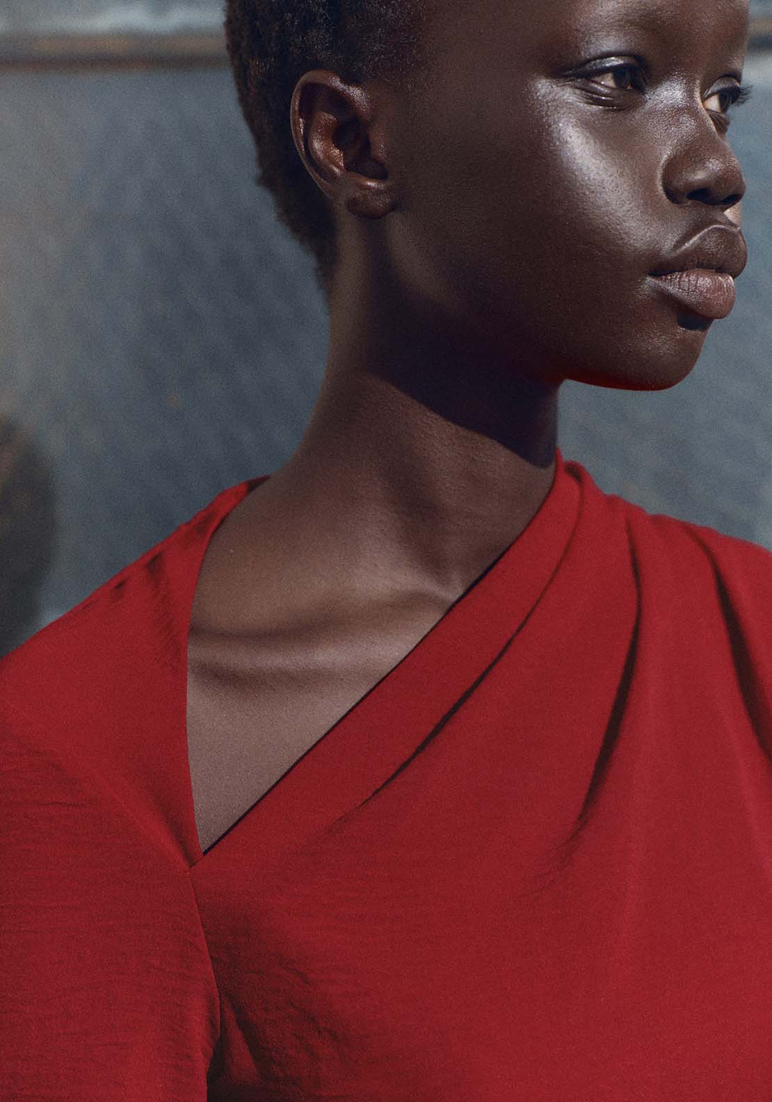 Mango Asymmetric draped gown - Red 4 Shaws Department Stores