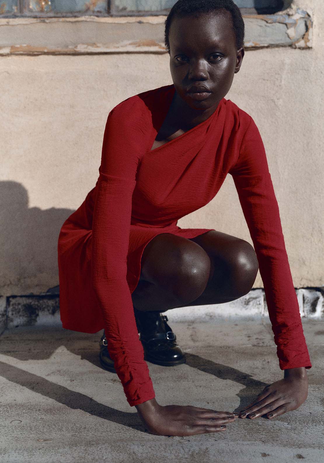 Mango Asymmetric draped gown - Red 3 Shaws Department Stores