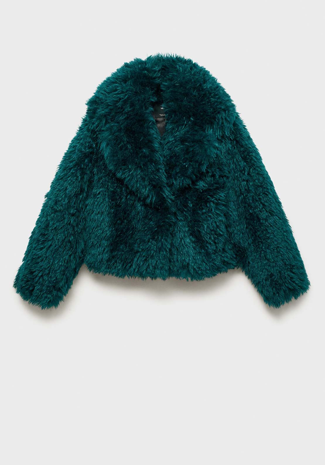 Mango Coat with fur-effect lapels - Medium Blue 8 Shaws Department Stores