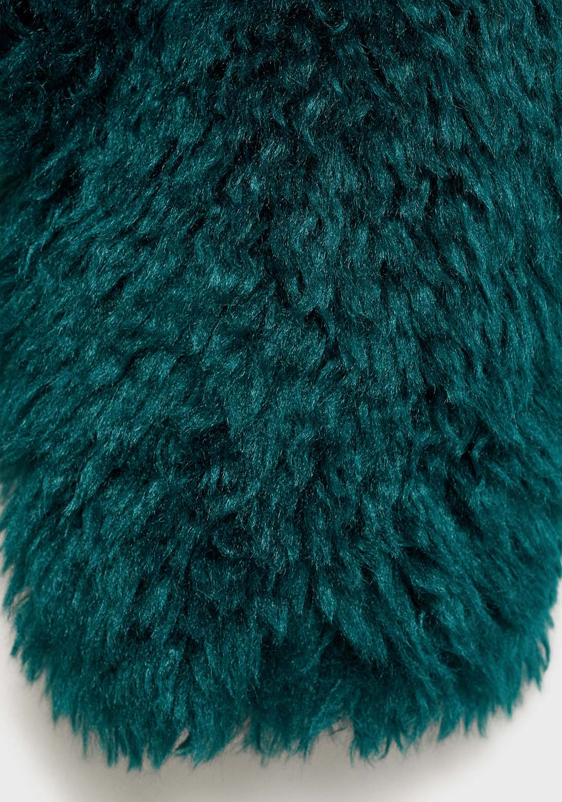 Mango Coat with fur-effect lapels - Medium Blue 6 Shaws Department Stores
