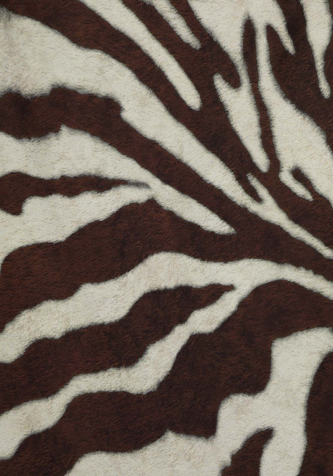 Mango Zebra flared dress - Brown 6 Shaws Department Stores
