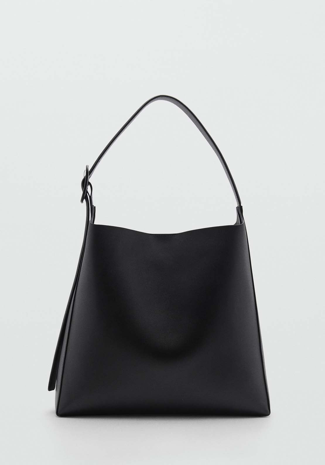 Mango Shopper bag with buckle - Black 3 Shaws Department Stores