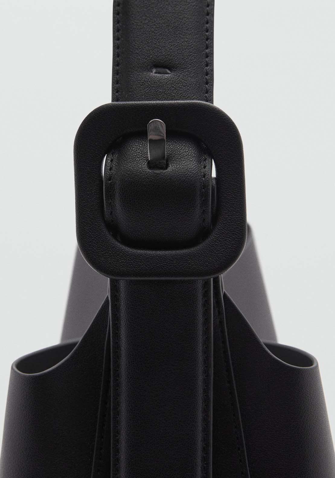 Mango Shopper bag with buckle - Black 7 Shaws Department Stores