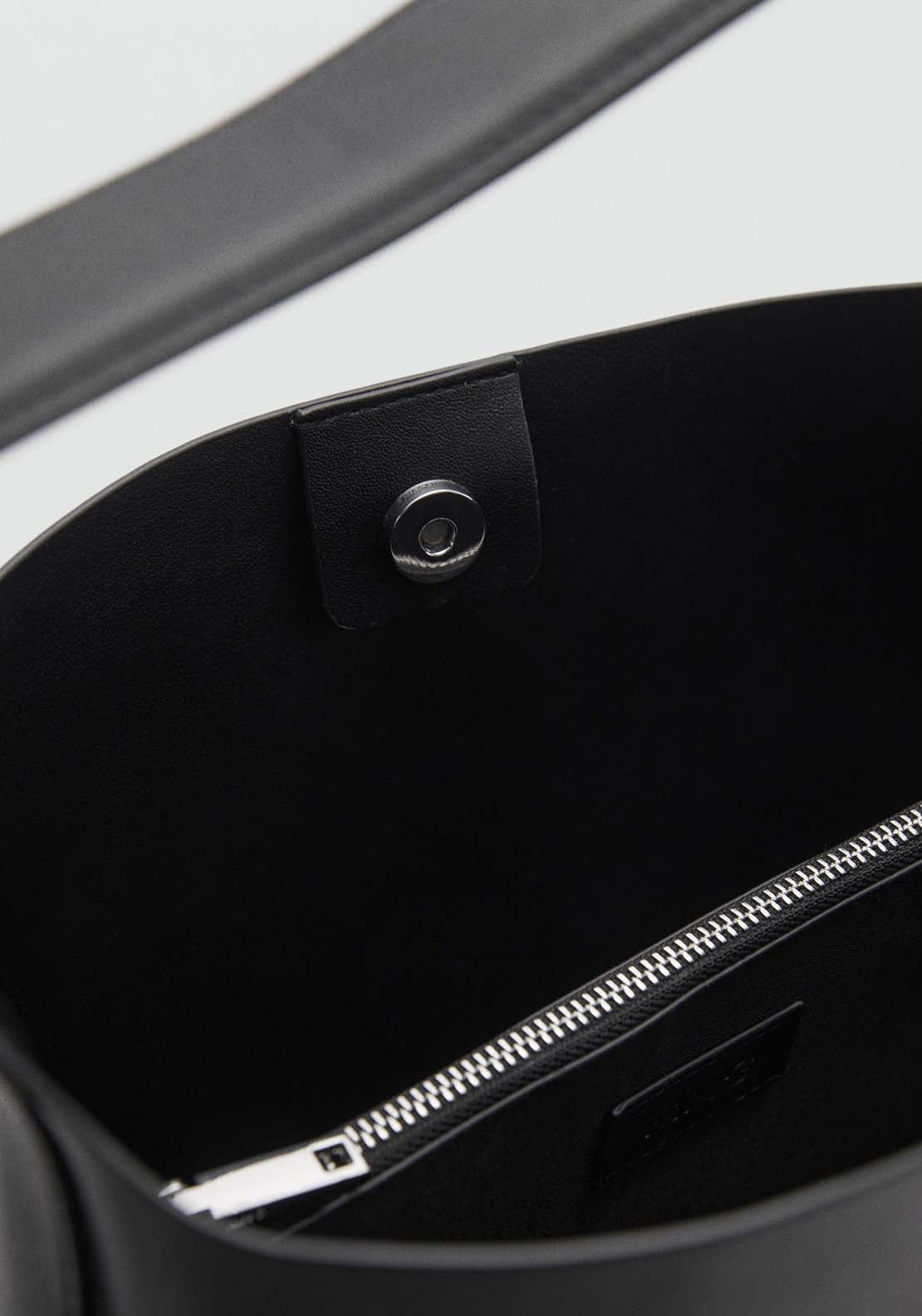 Mango Shopper bag with buckle - Black 6 Shaws Department Stores