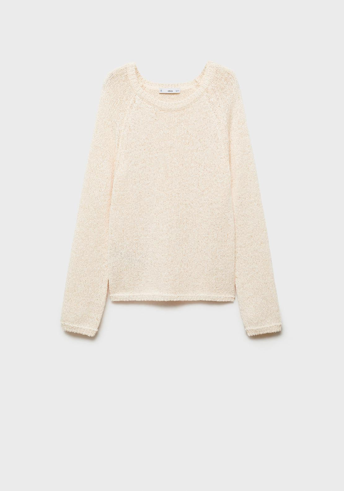 Mango Round Neck Crochet Sweater - Light Beige 5 Shaws Department Stores