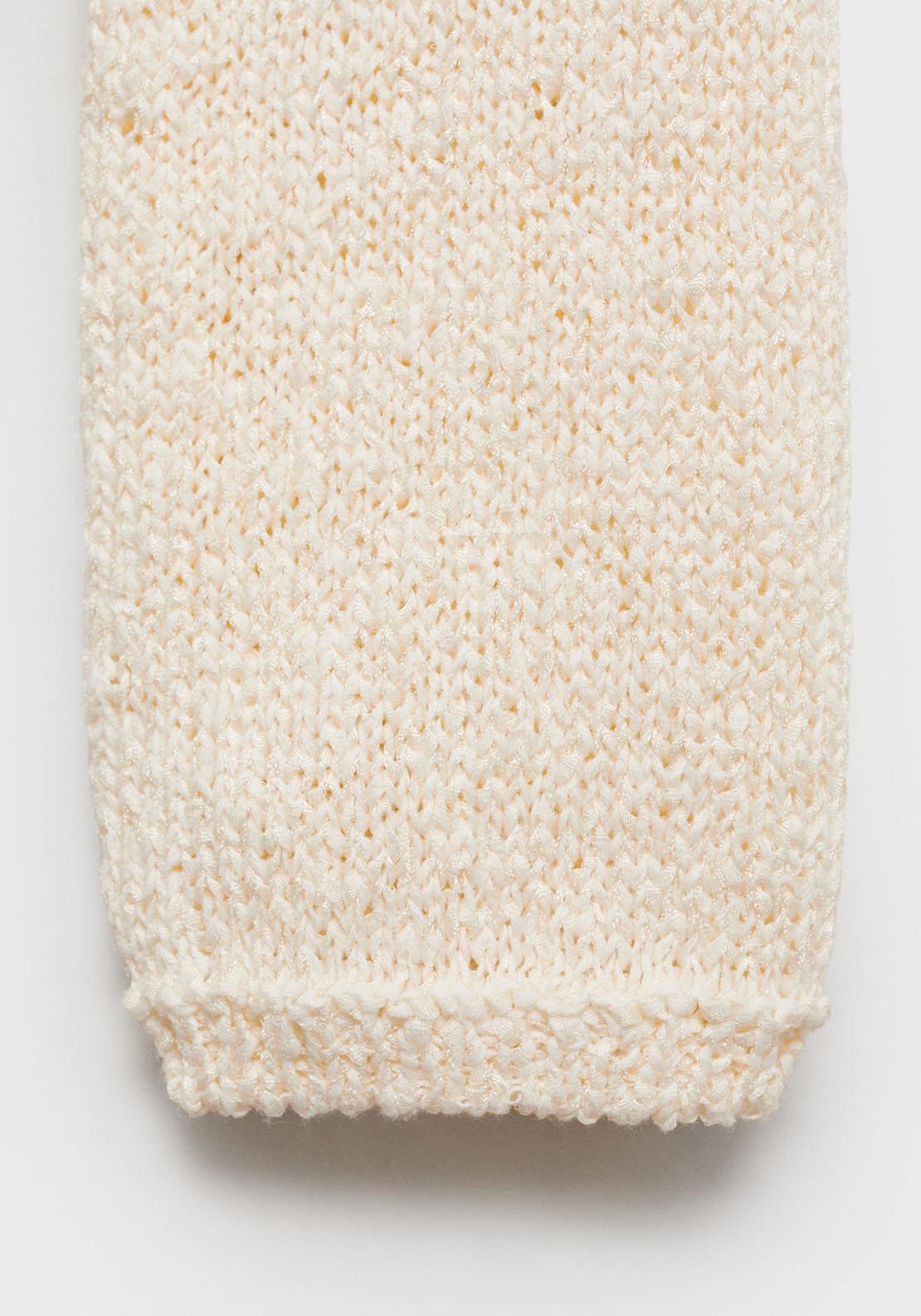 Mango Round Neck Crochet Sweater - Light Beige 4 Shaws Department Stores