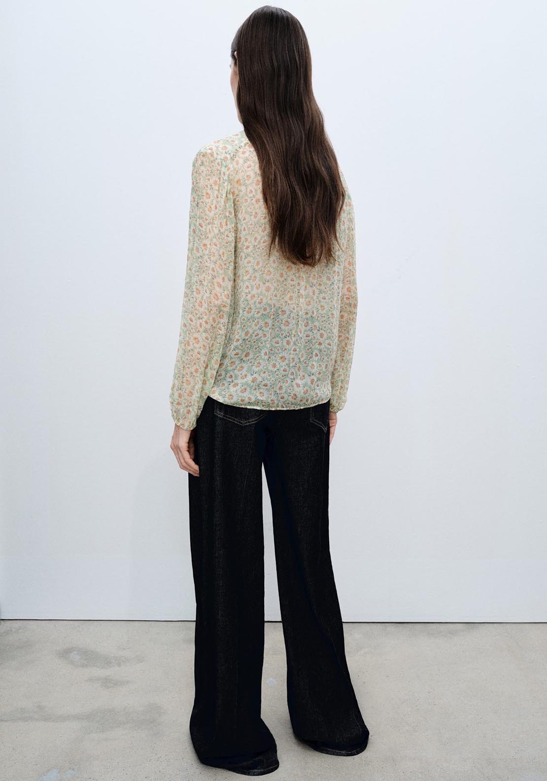 Mango Floral tie blouse - Green 4 Shaws Department Stores