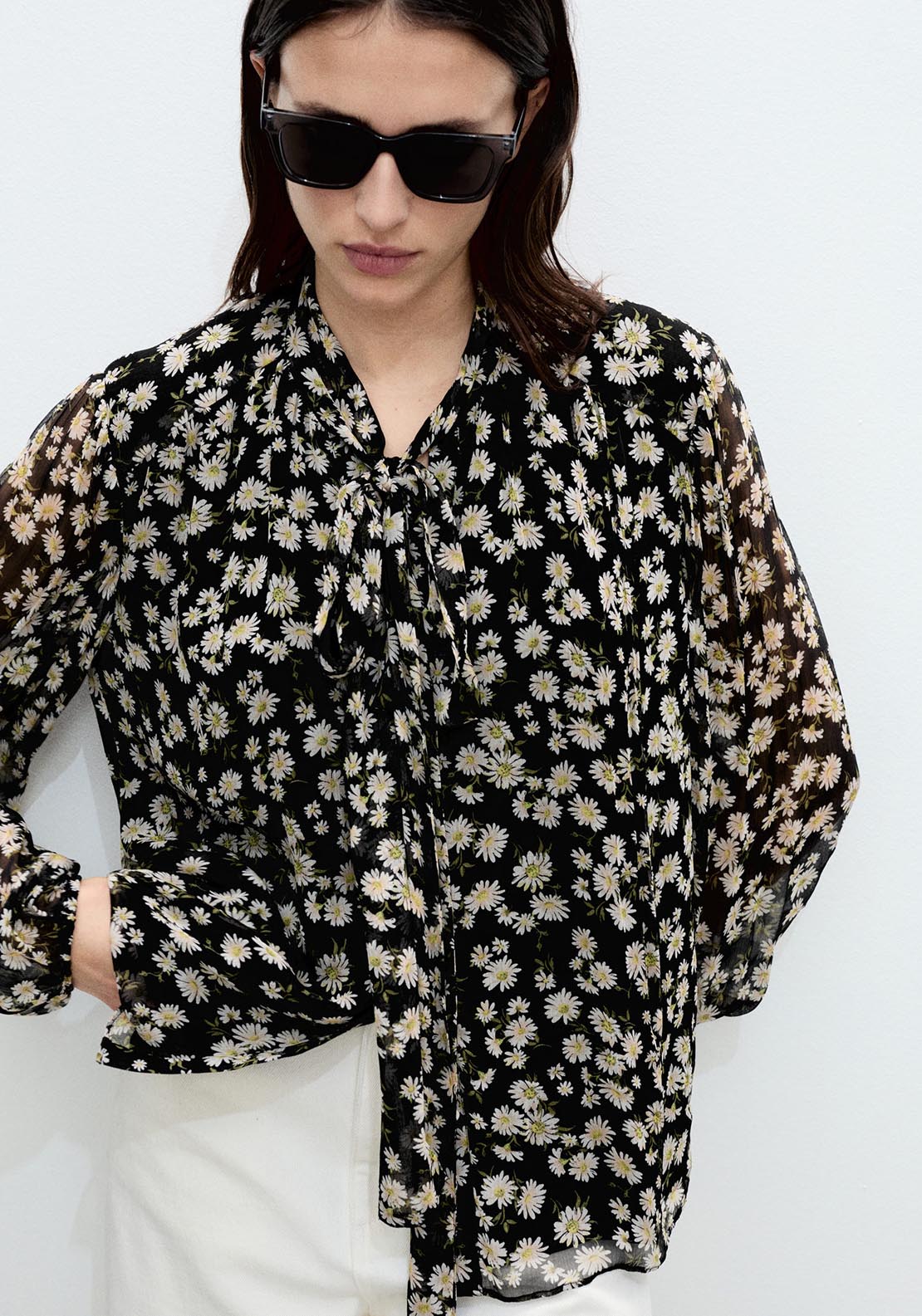 Mango Shirt - Black 1 Shaws Department Stores