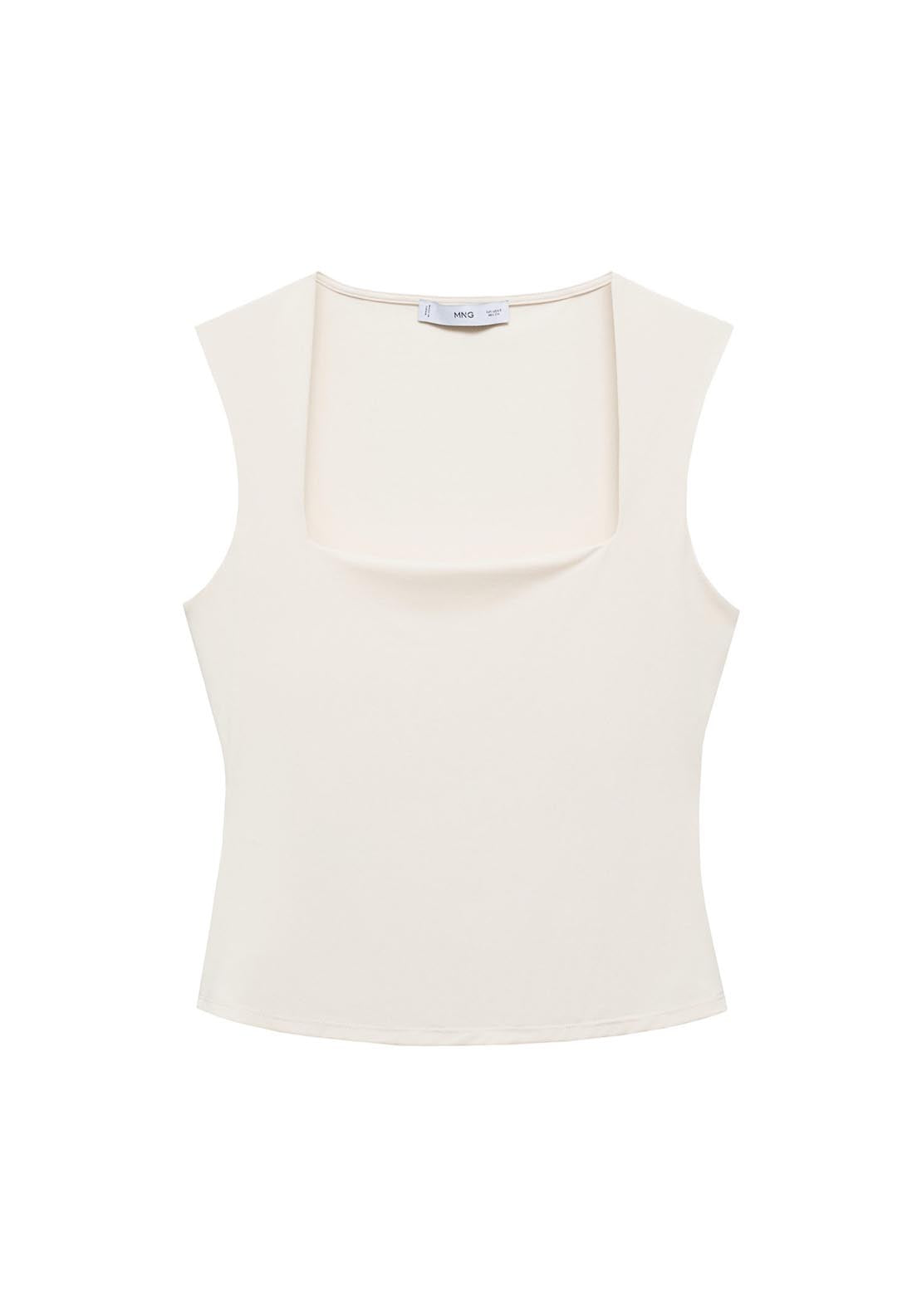 Mango Square Neck Strappy Top - Beige 6 Shaws Department Stores
