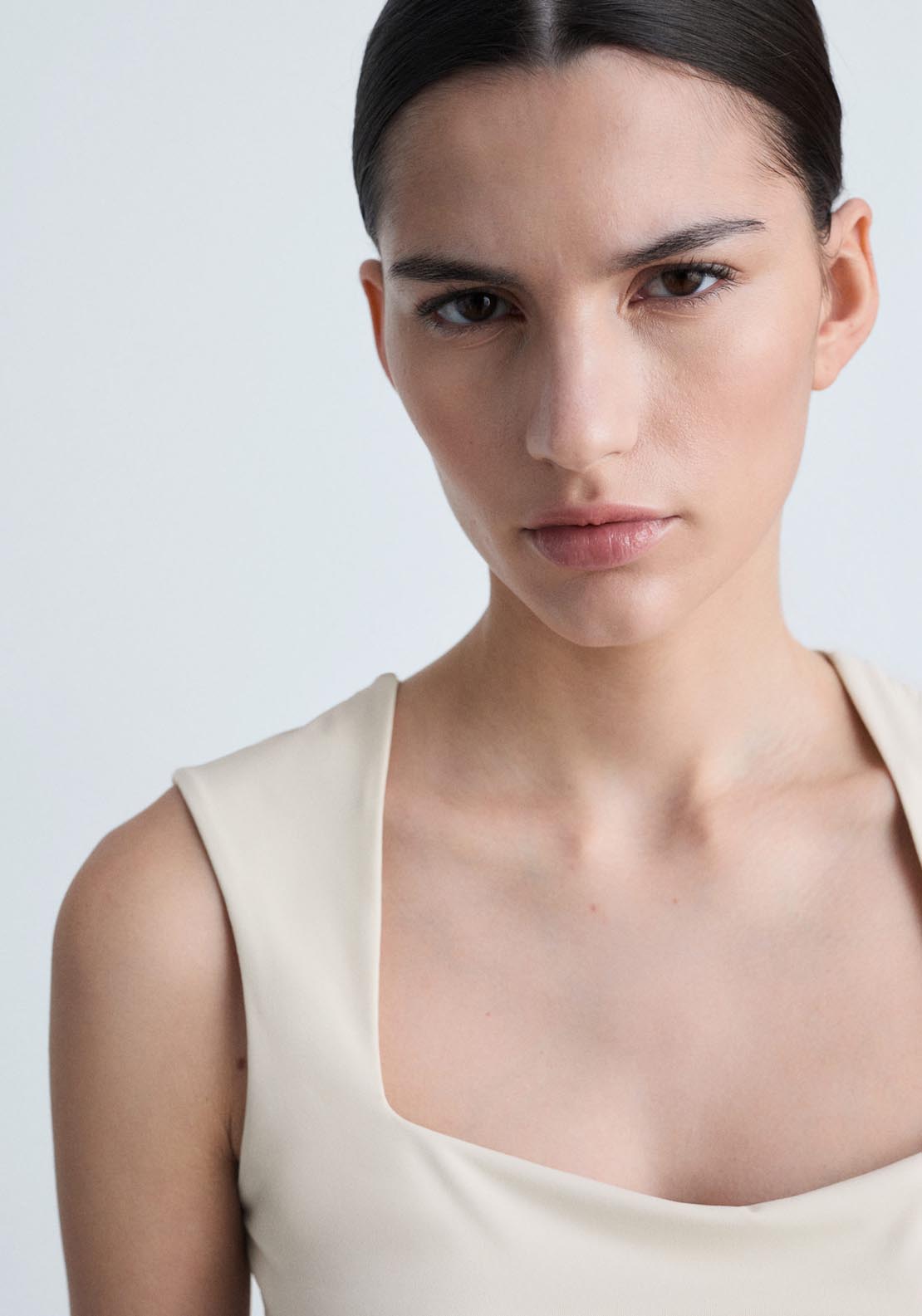 Mango Square Neck Strappy Top - Beige 3 Shaws Department Stores