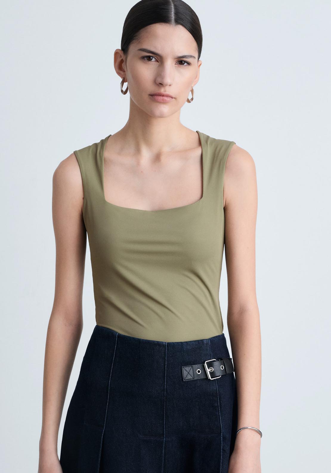 Mango Square Neck Strappy Top - Beige/khaki 1 Shaws Department Stores
