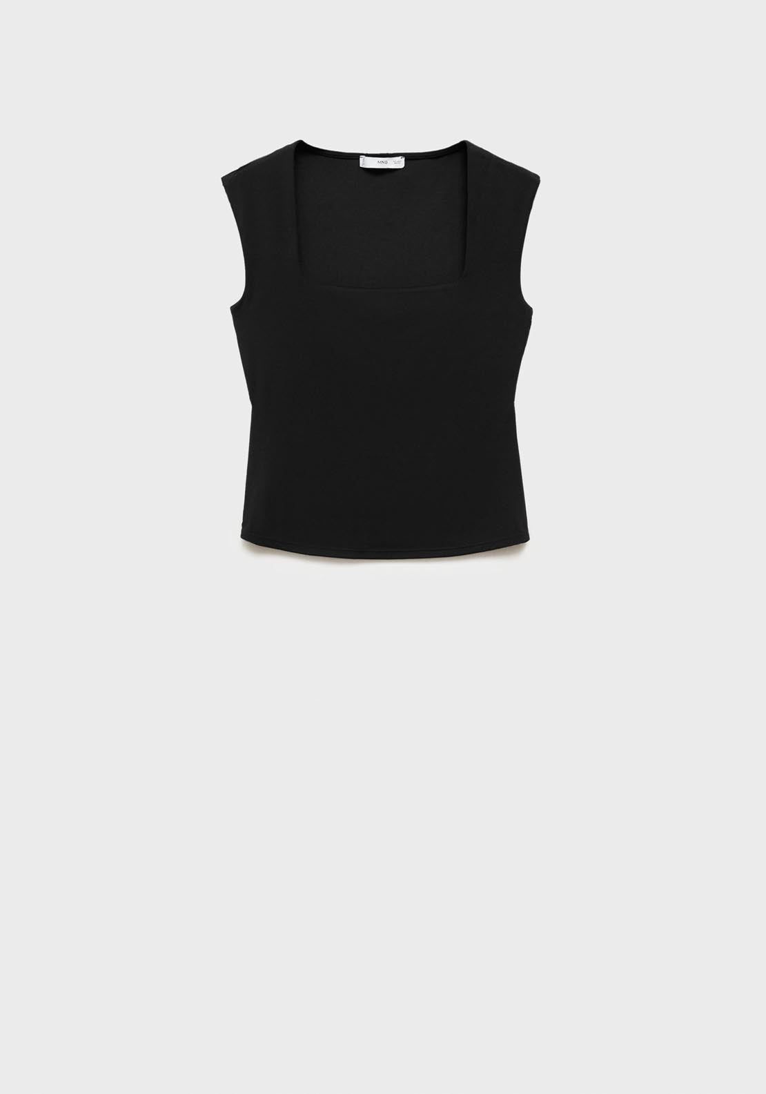 Mango Square Neck Strappy Top - Black 5 Shaws Department Stores