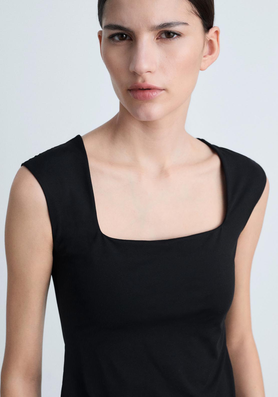 Mango Square Neck Strappy Top - Black 3 Shaws Department Stores