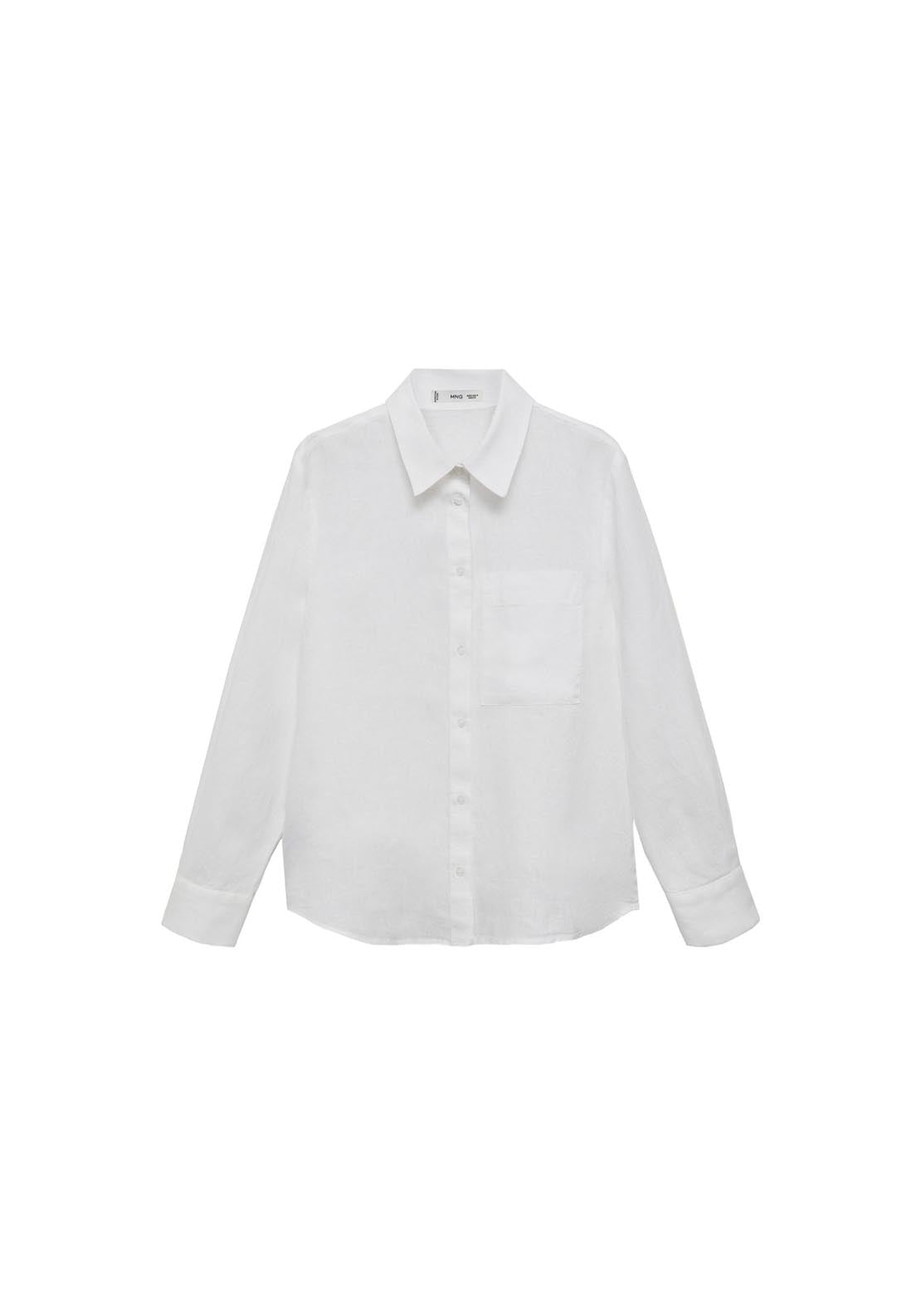 Mango Pocket Linen Shirt - Beige 9 Shaws Department Stores