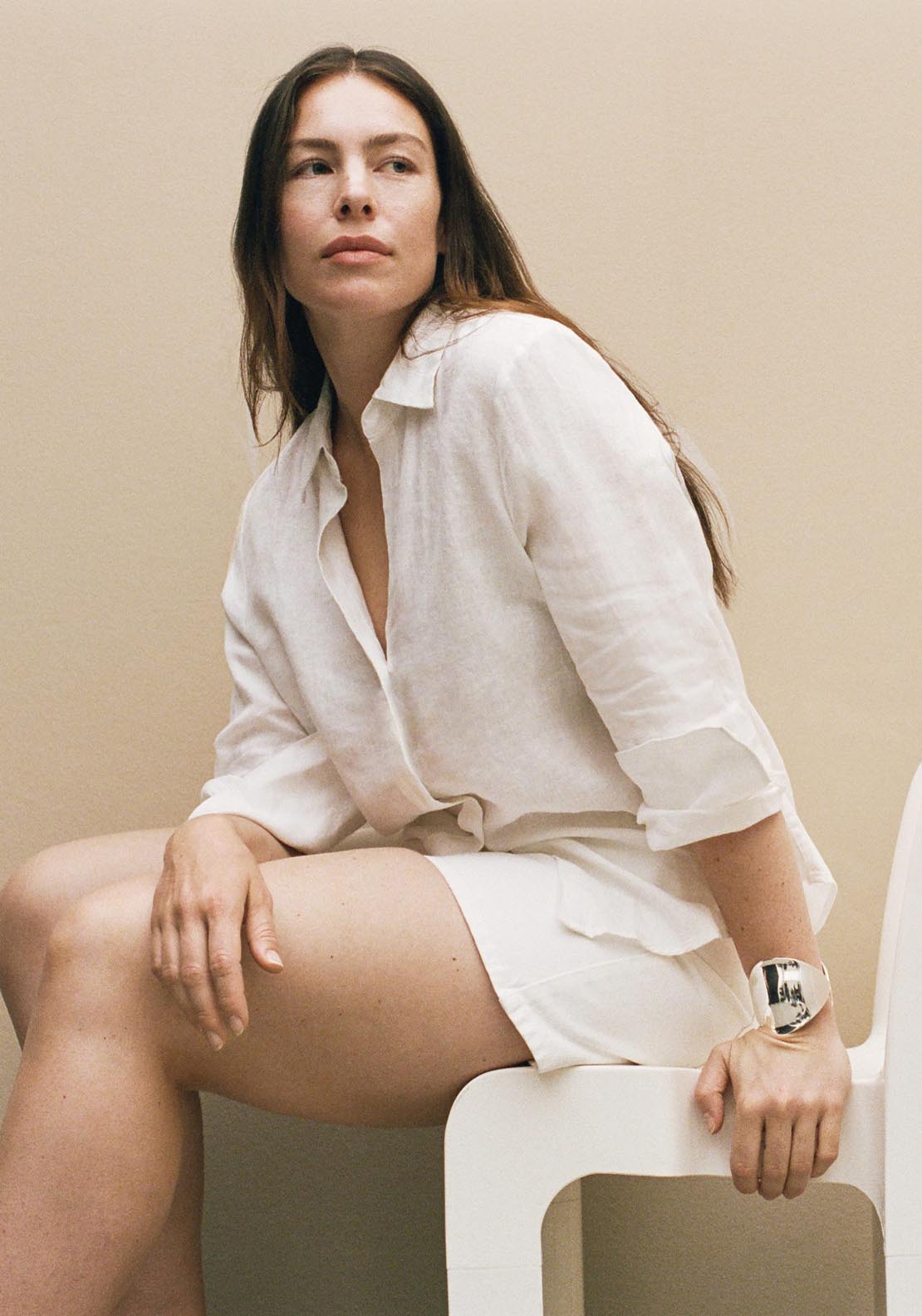 Mango Pocket Linen Shirt - Beige 7 Shaws Department Stores