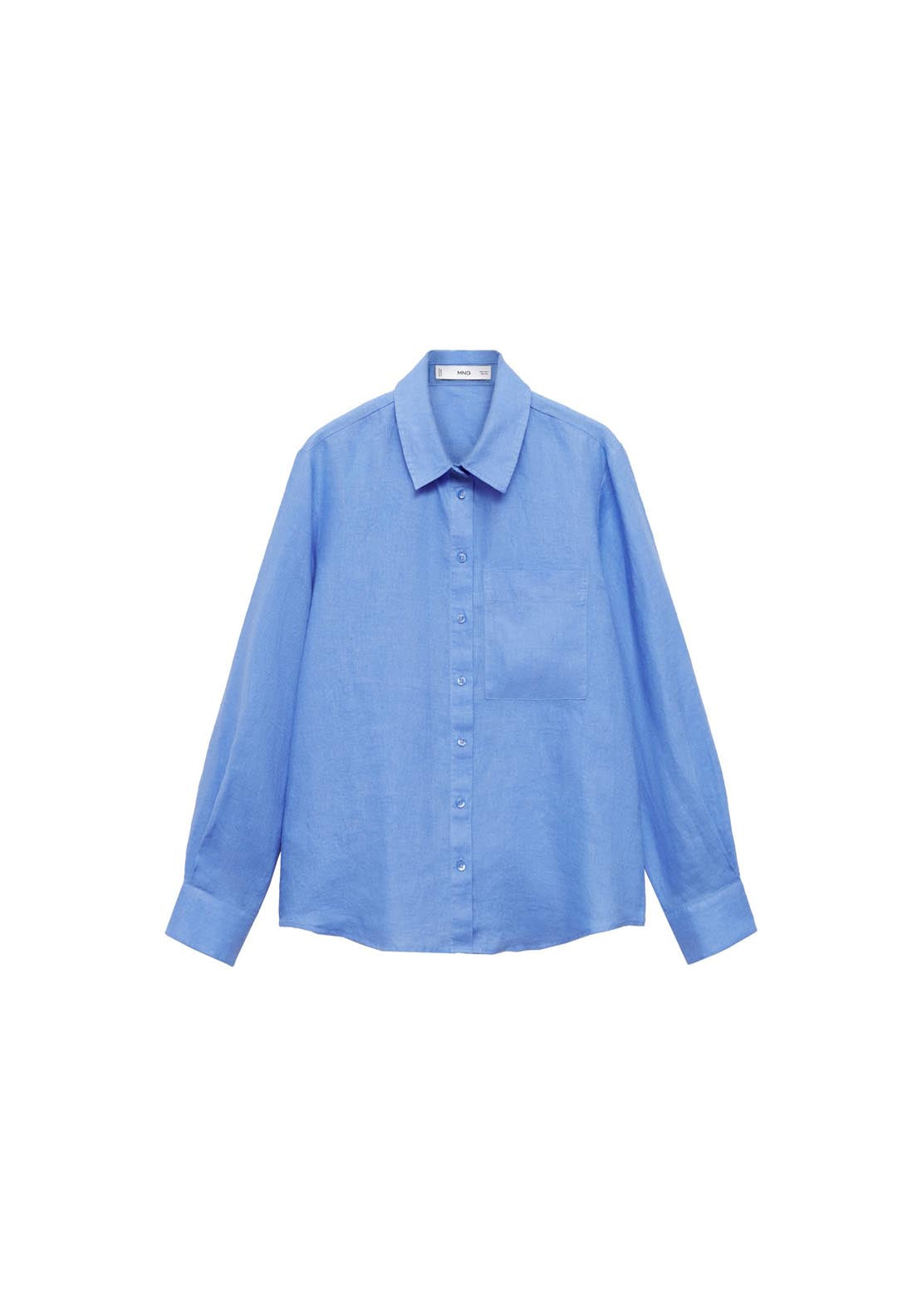 Mango Pocket Linen Shirt - Medium Blue 8 Shaws Department Stores