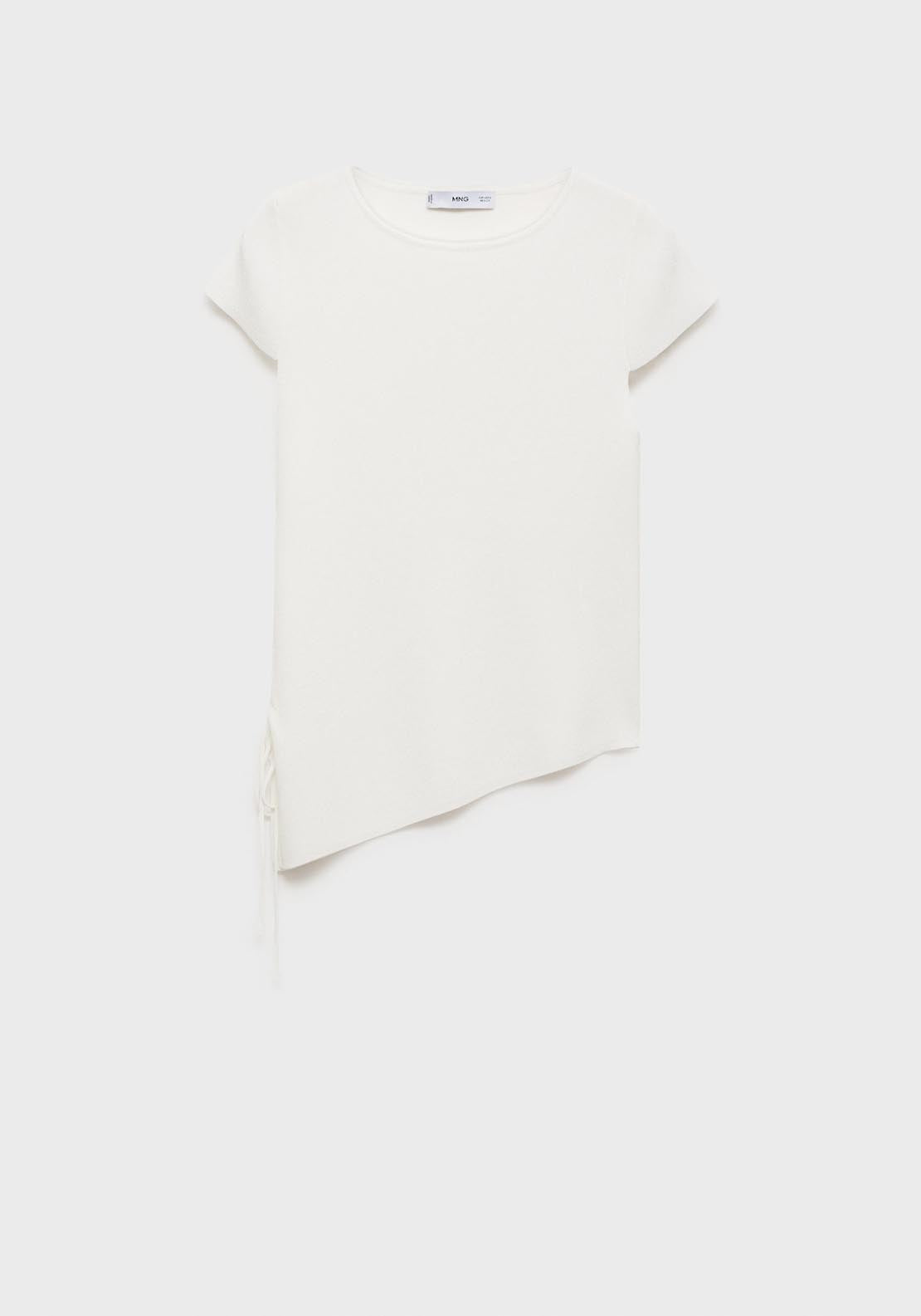 Mango Asymmetrical Low Knit Jersey - Light Beige 5 Shaws Department Stores