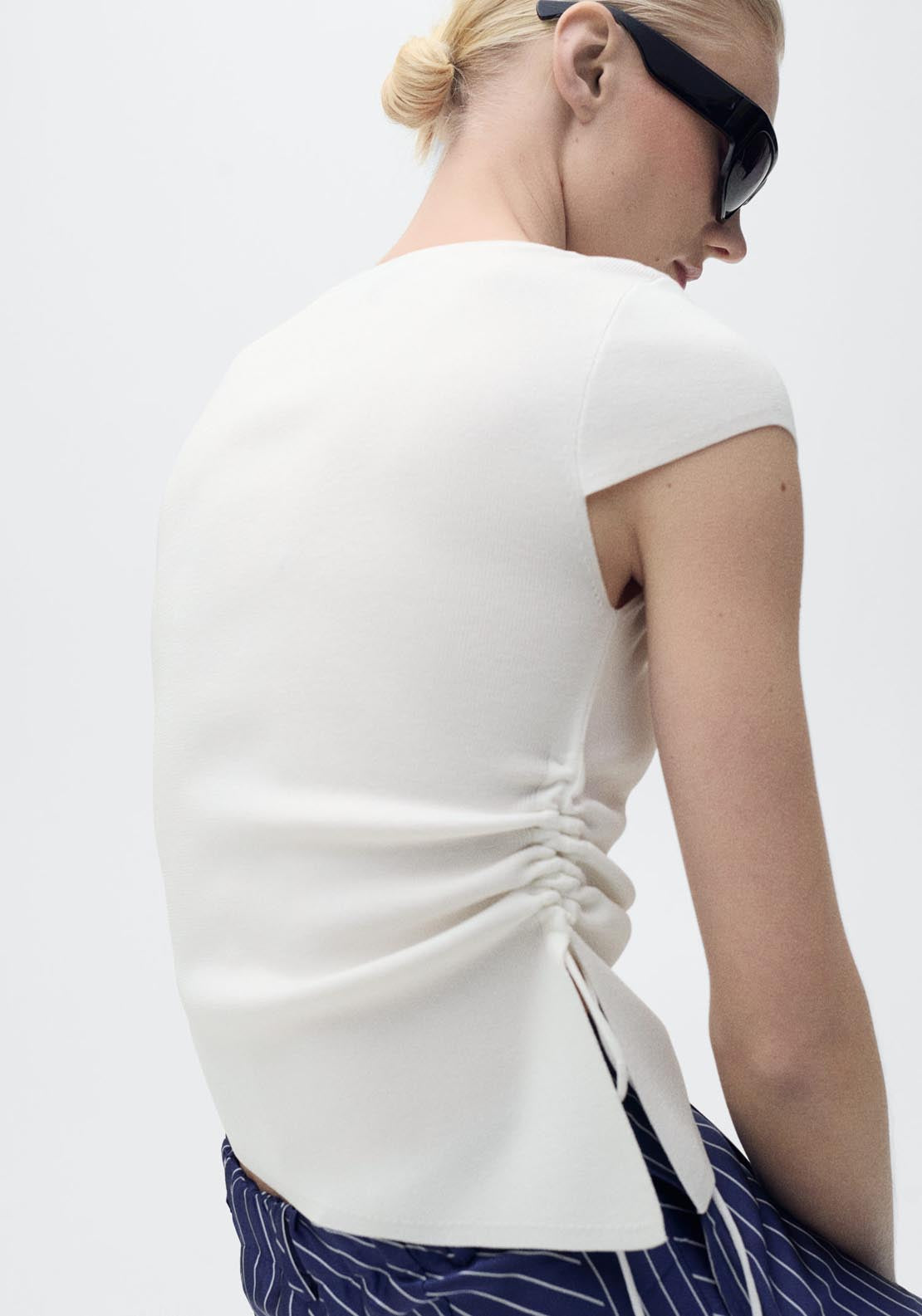 Mango Asymmetrical Low Knit Jersey - Light Beige 2 Shaws Department Stores