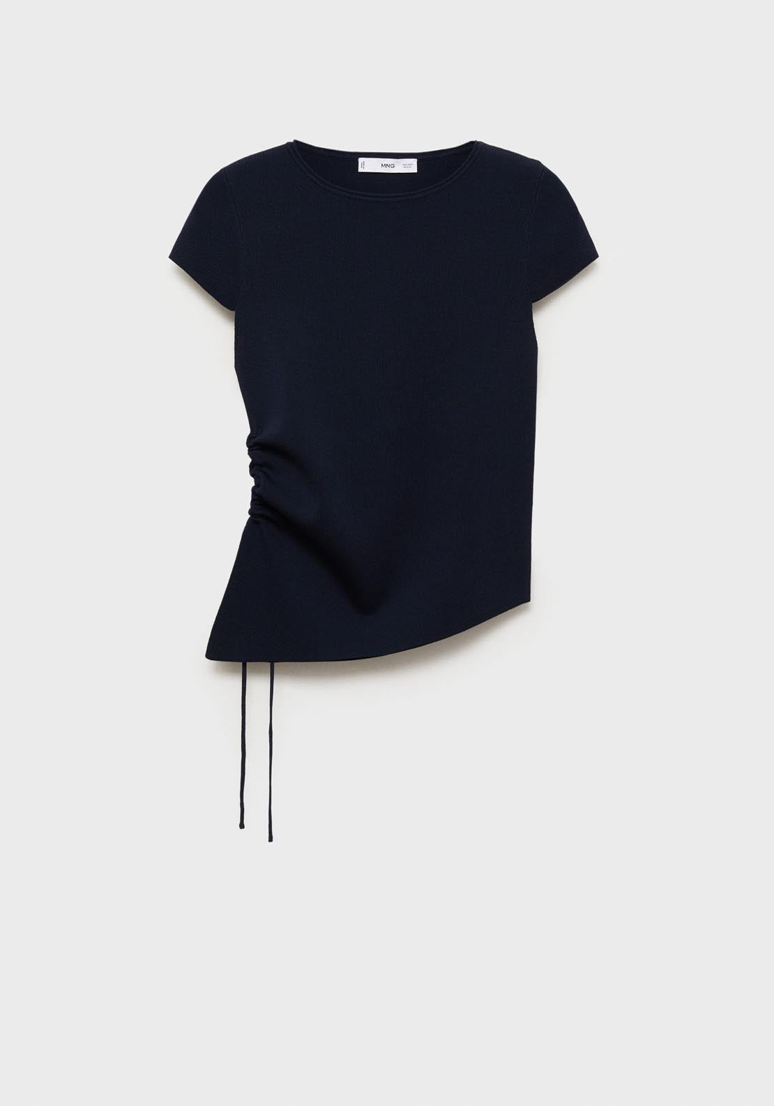 Mango Asymmetrical Low Knit Jersey - Navy 6 Shaws Department Stores