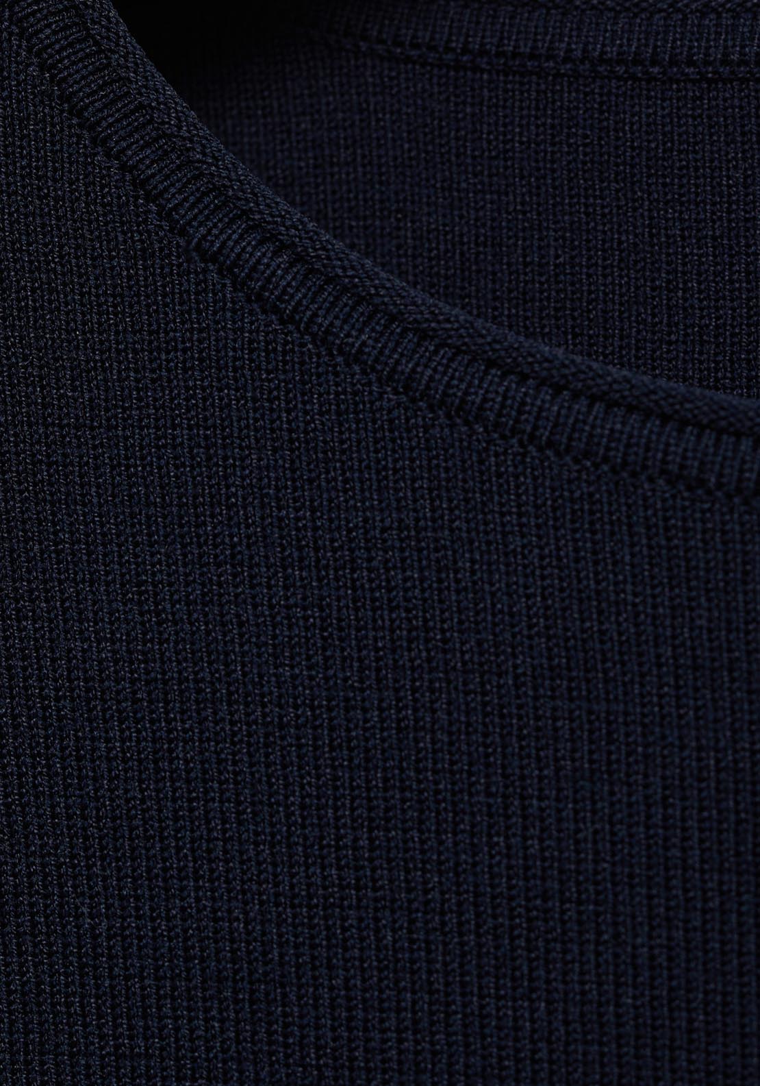 Mango Asymmetrical Low Knit Jersey - Navy 5 Shaws Department Stores