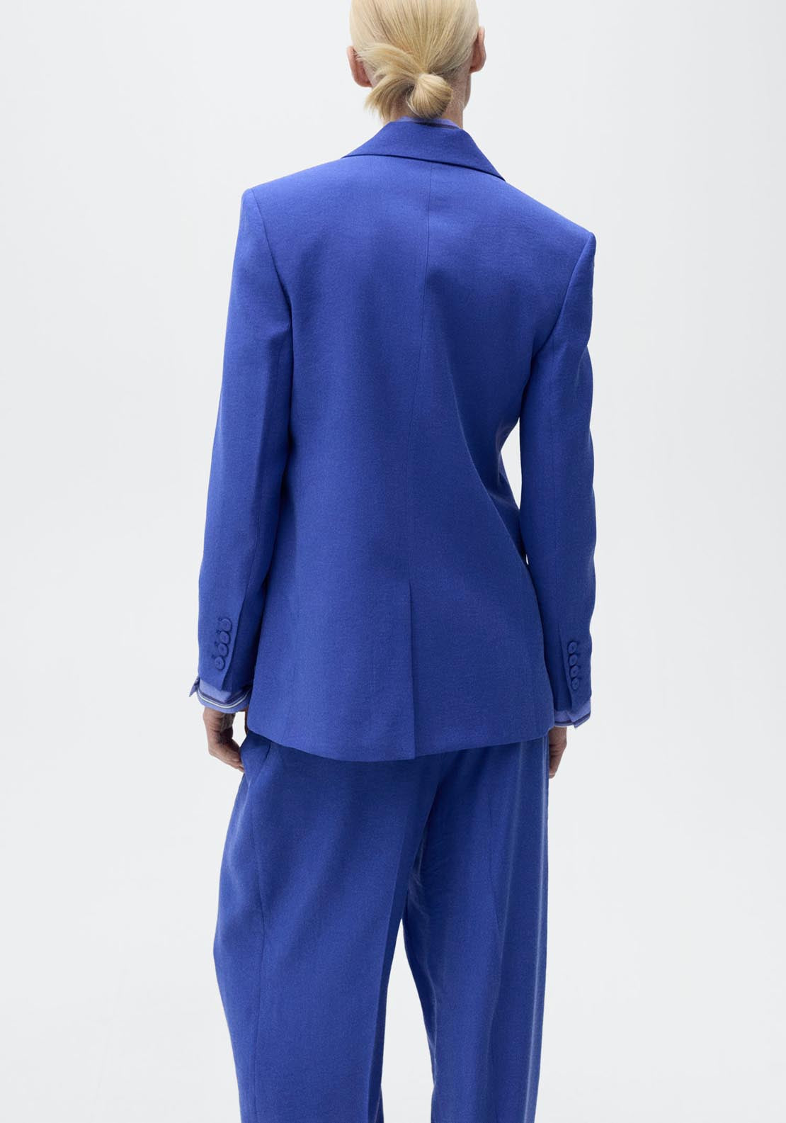 Mango Structured Suit Jacket - Medium Blue 2 Shaws Department Stores