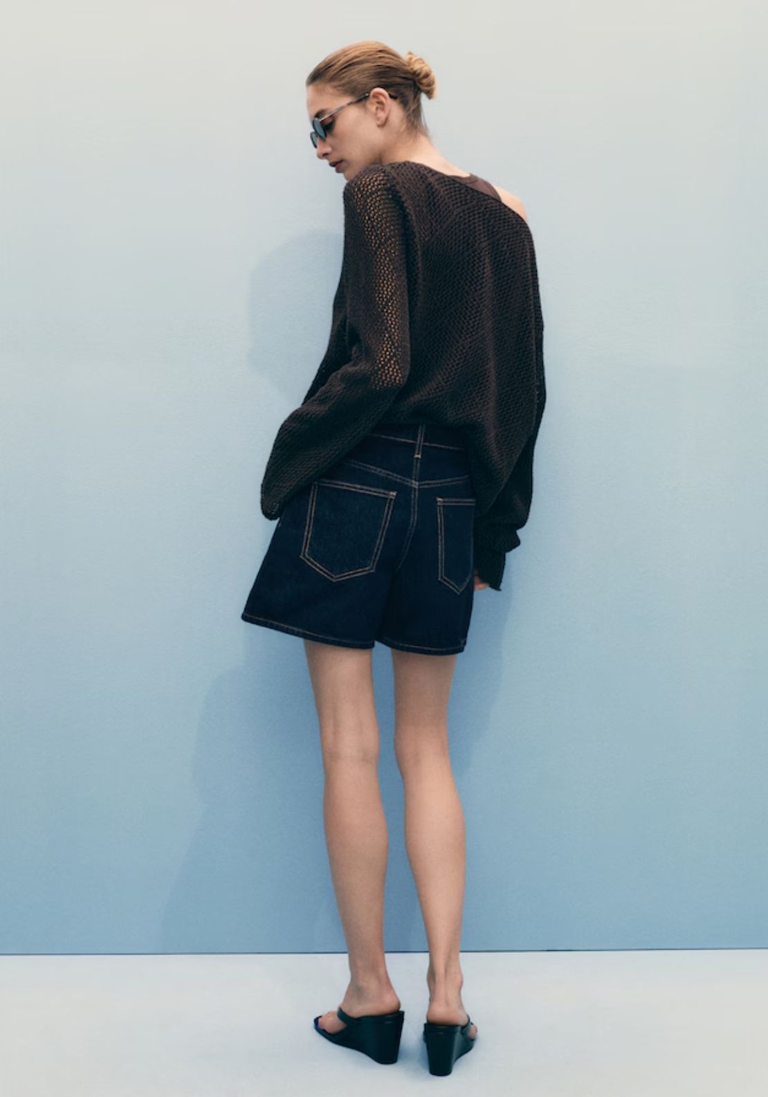 Mango Shorts Zoey - Open Blue 2 Shaws Department Stores