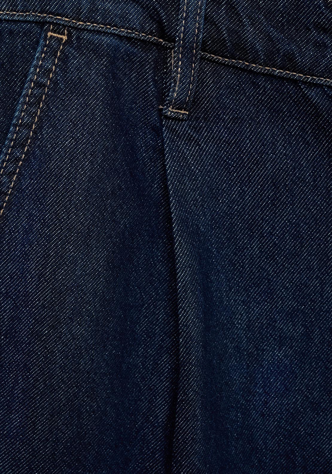 Mango Mid Rise Denim Pleated Bermuda Shorts - Open Blue 9 Shaws Department Stores