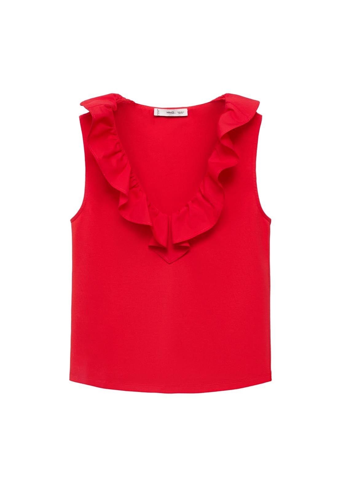 Mango V Neck Top With Ruffles - Red 6 Shaws Department Stores