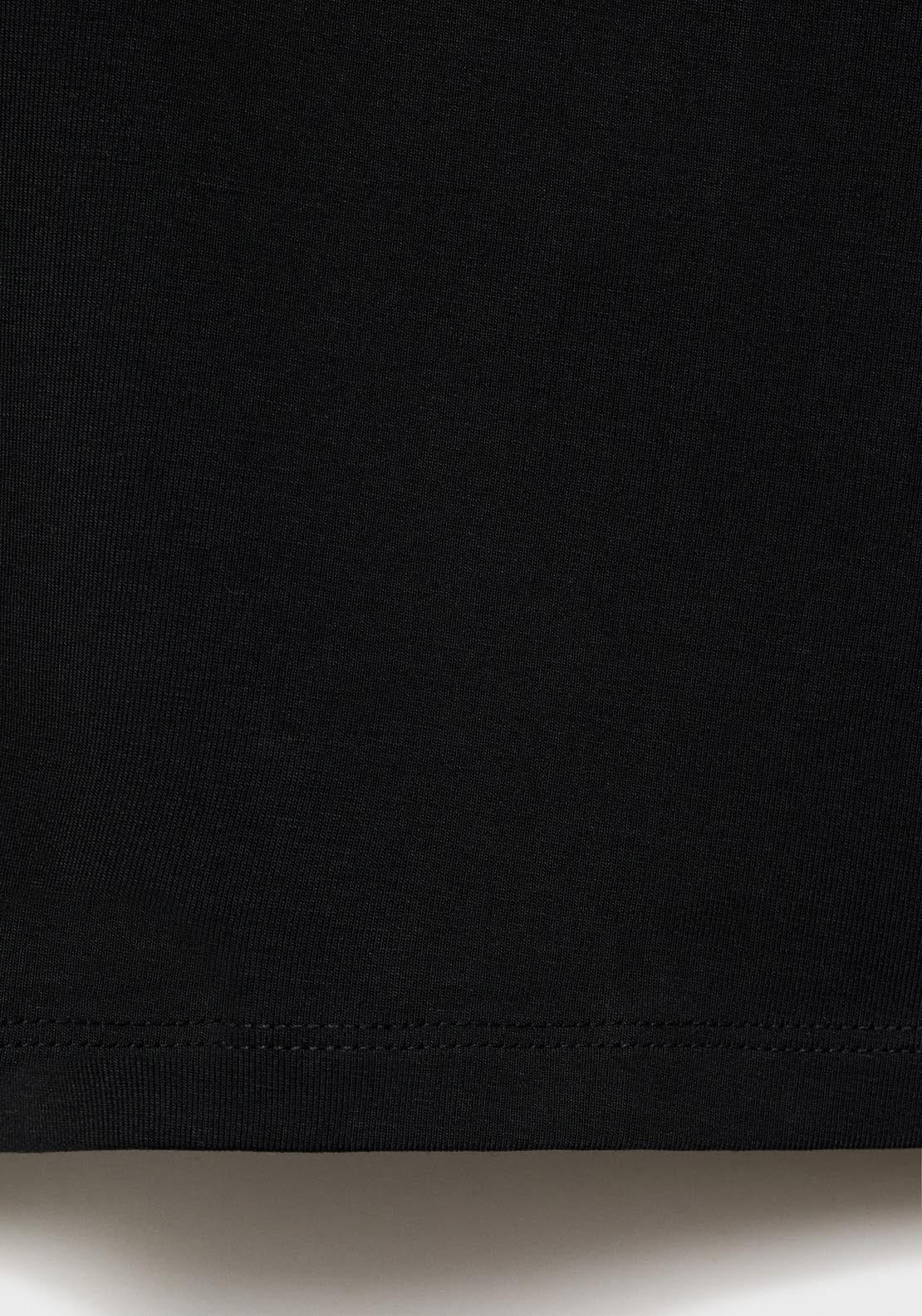 Mango V Neck Top With Ruffles - Black 7 Shaws Department Stores