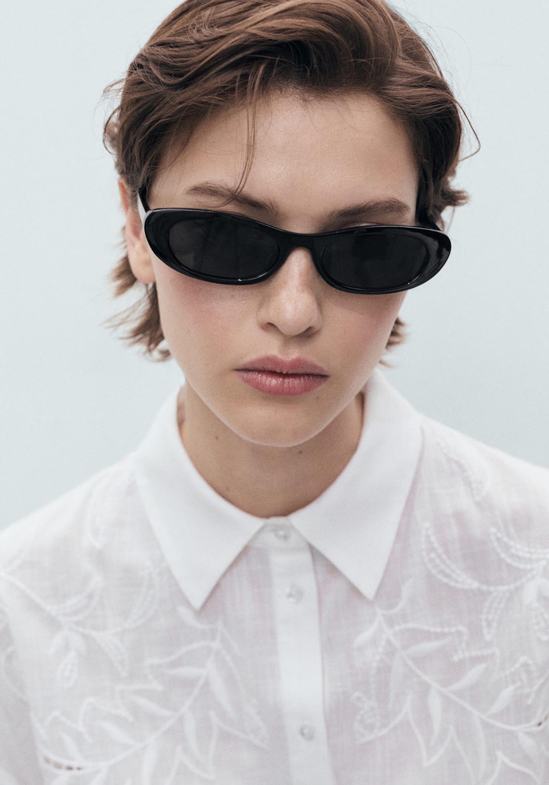 Mango Oversized Embroidered Shirt - Beige 4 Shaws Department Stores