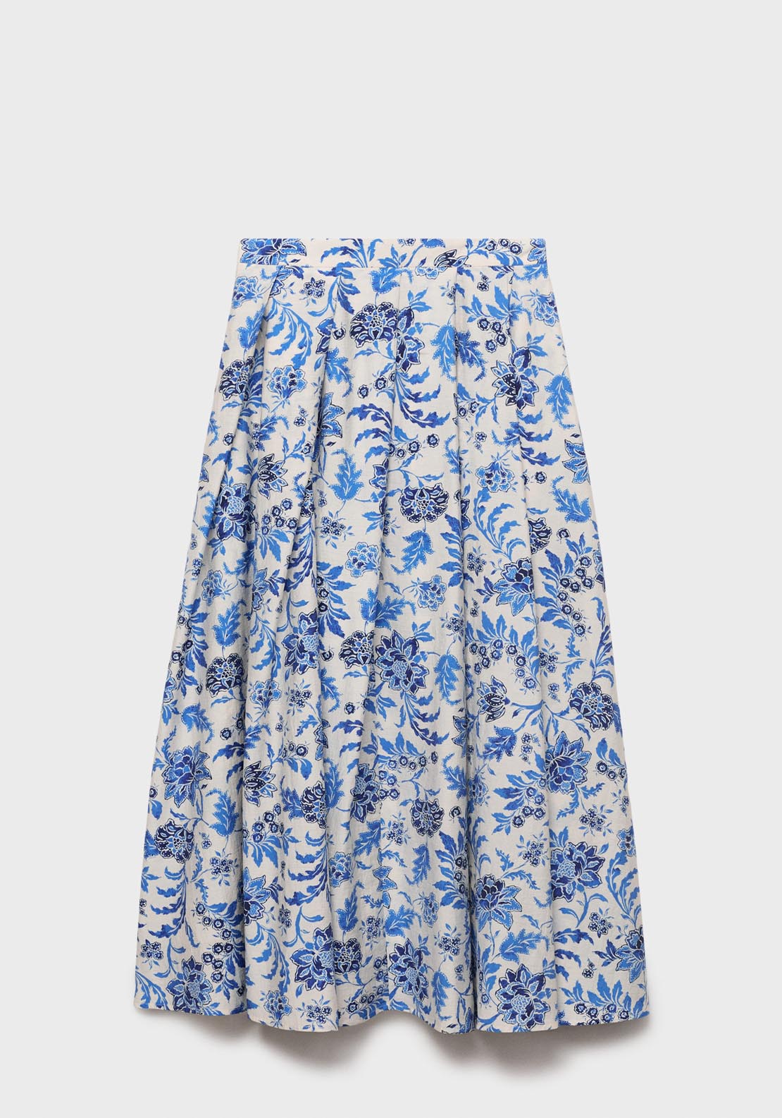 Mango Long Floral Flared Skirt - Beige 7 Shaws Department Stores