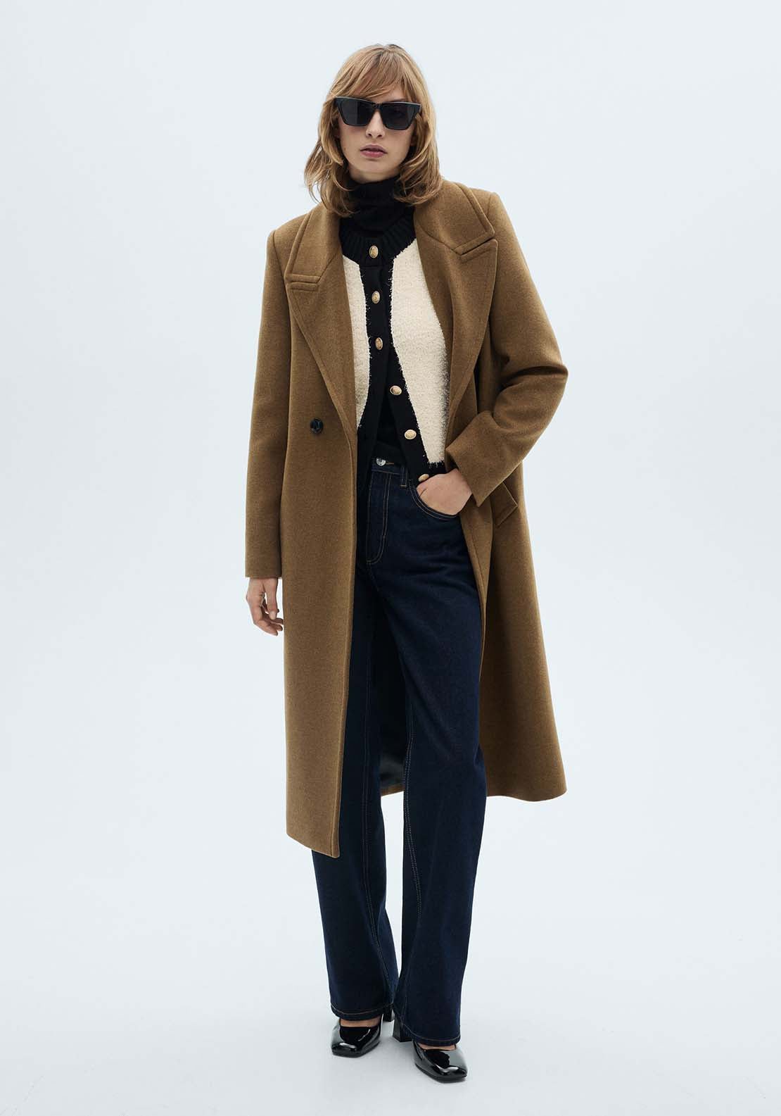 Mango Contrasted buttons jacket - Light Beige 5 Shaws Department Stores
